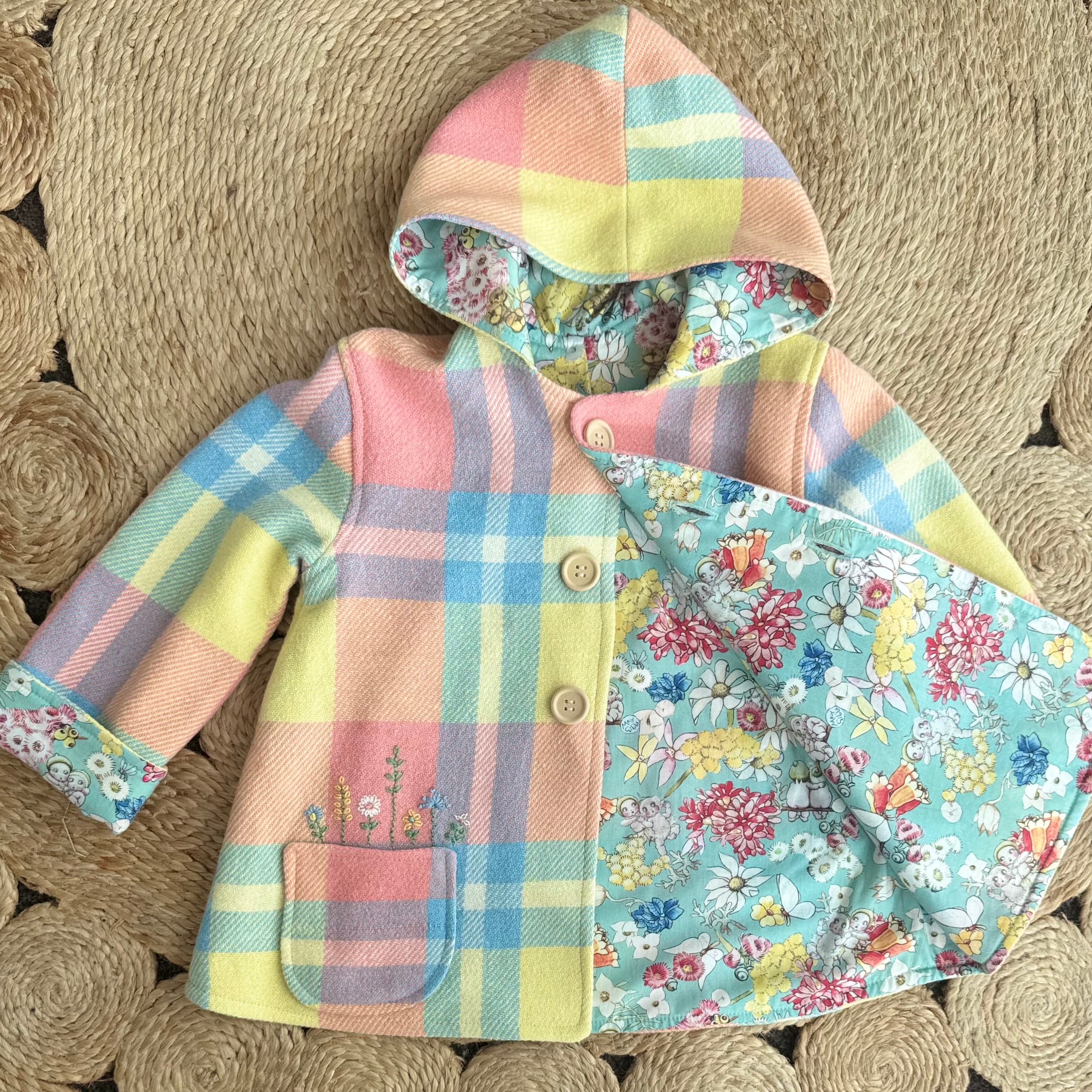 Hand Embroidered Upcycled Blanket Coat