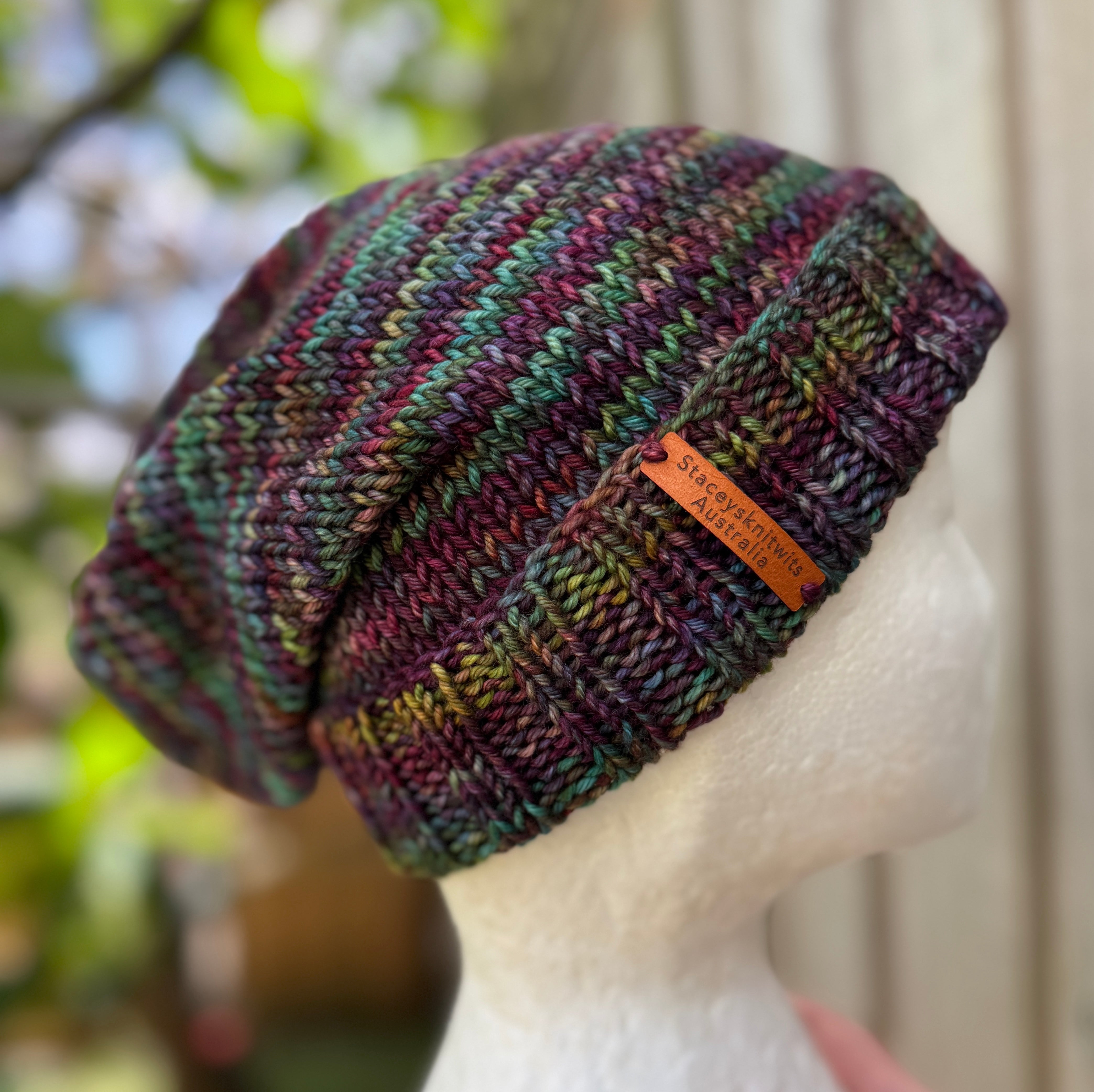 Hand Knitted Slouchy Beanie, Merino Beanie