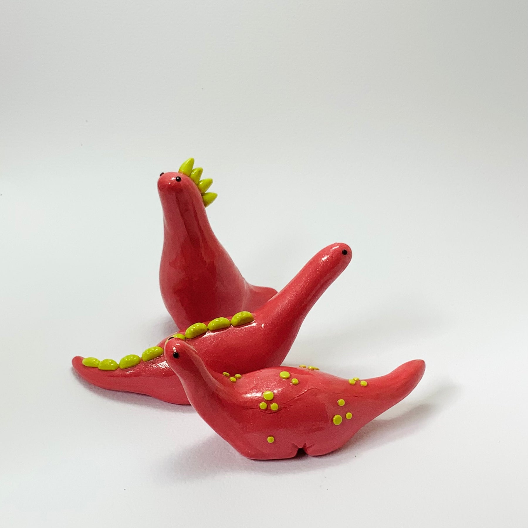 TINY TERRORS DINO TRIO – Handmade Polymer Clay Mini Dino Figurines – Cute Desk Decor - Choose Your Favourite Set