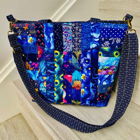 Moonlit Mosaic patchwork tote bag