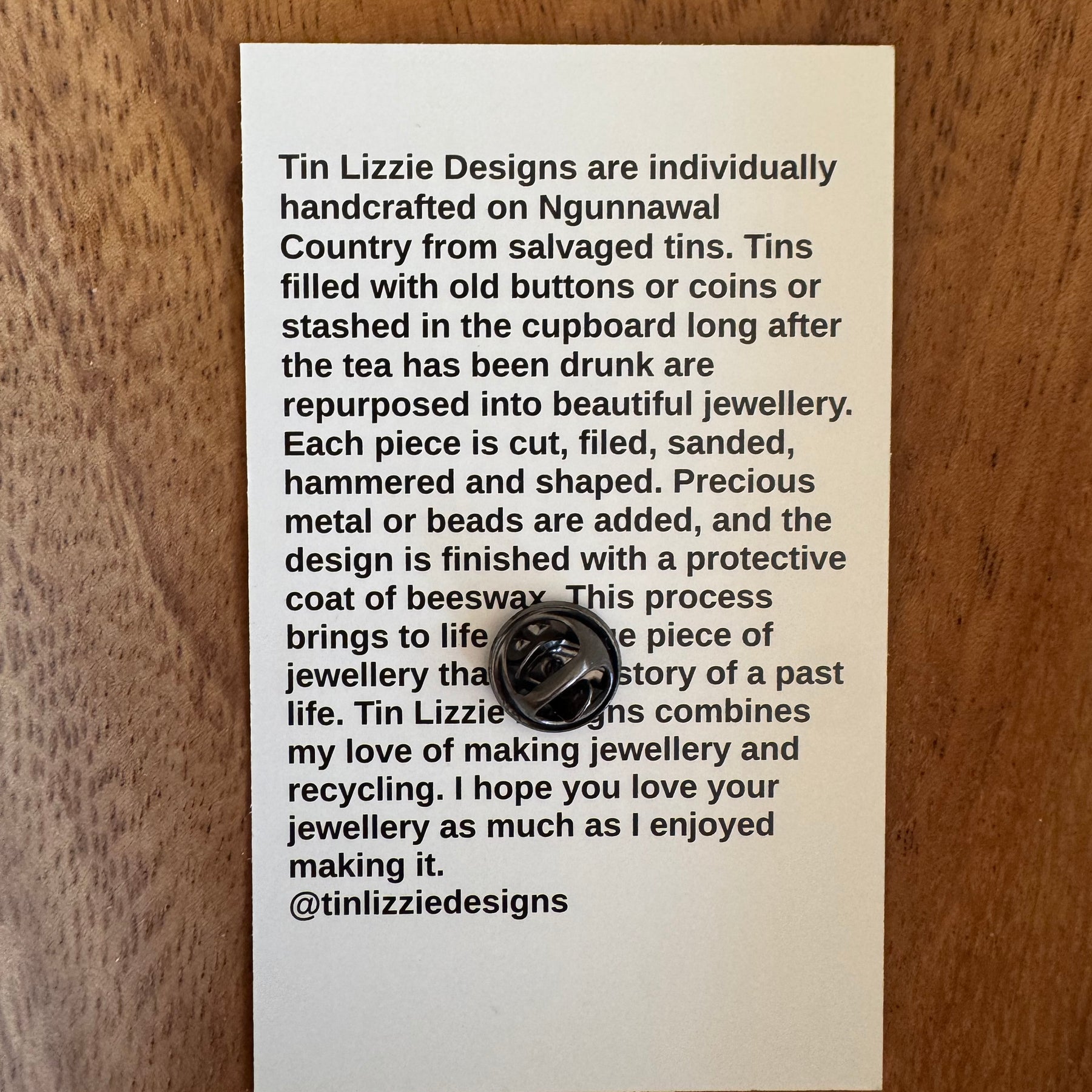 Tin Cat Brooch