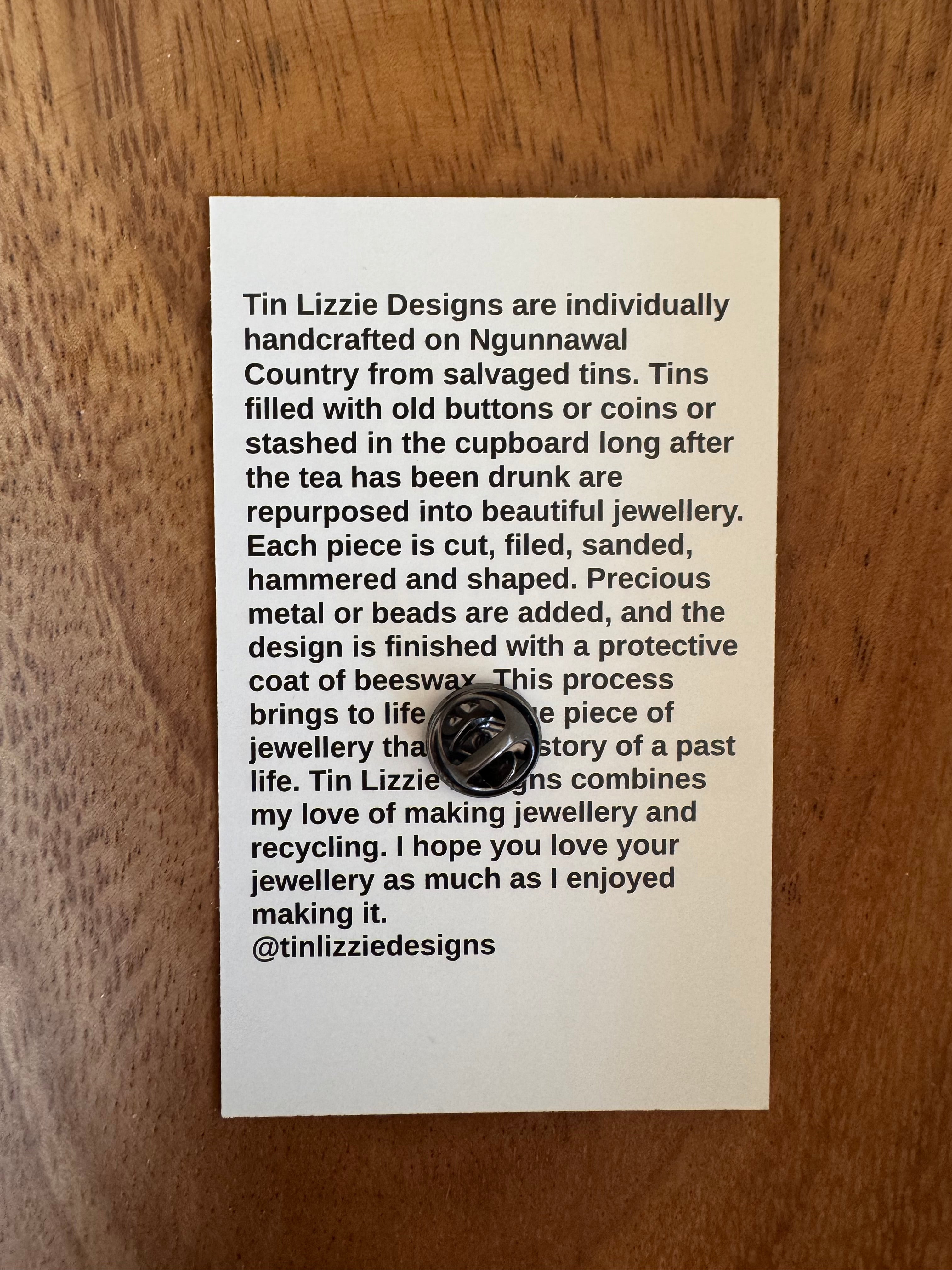 Tin Wise Owl Brooch