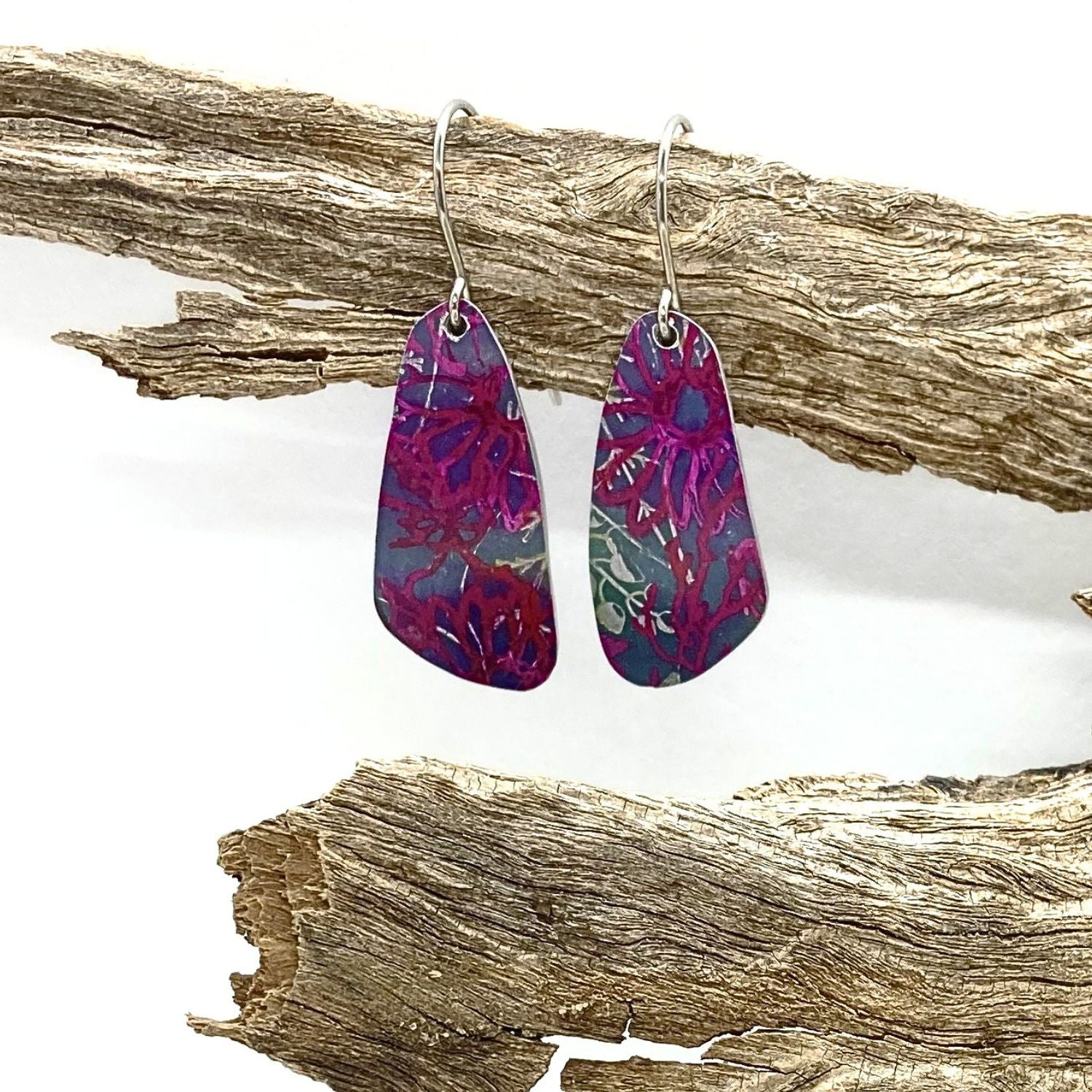 Anodised aluminium earrings - Botanic Burst Collection