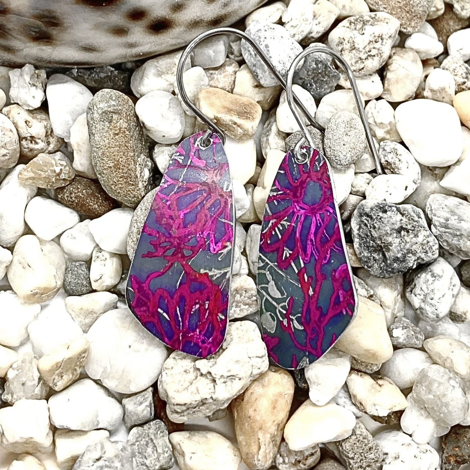 Anodised aluminium earrings - Botanic Burst Collection