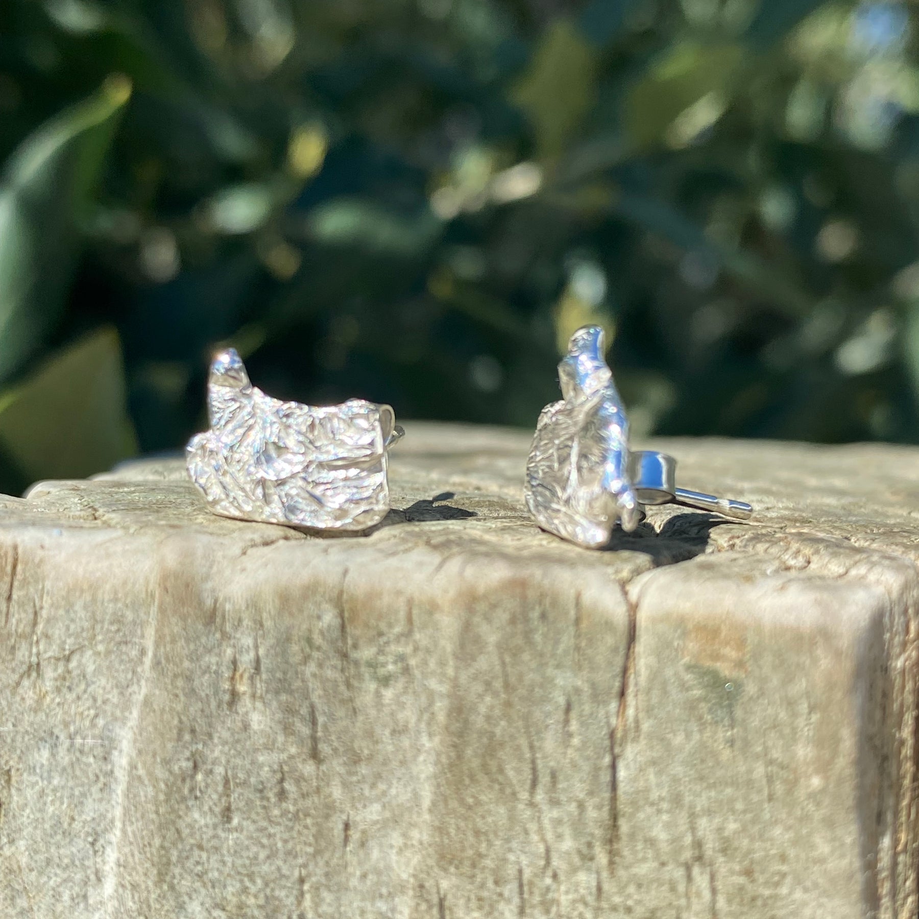 Flow Earrings – One-of-a-Kind Sterling Silver Stud Earrings