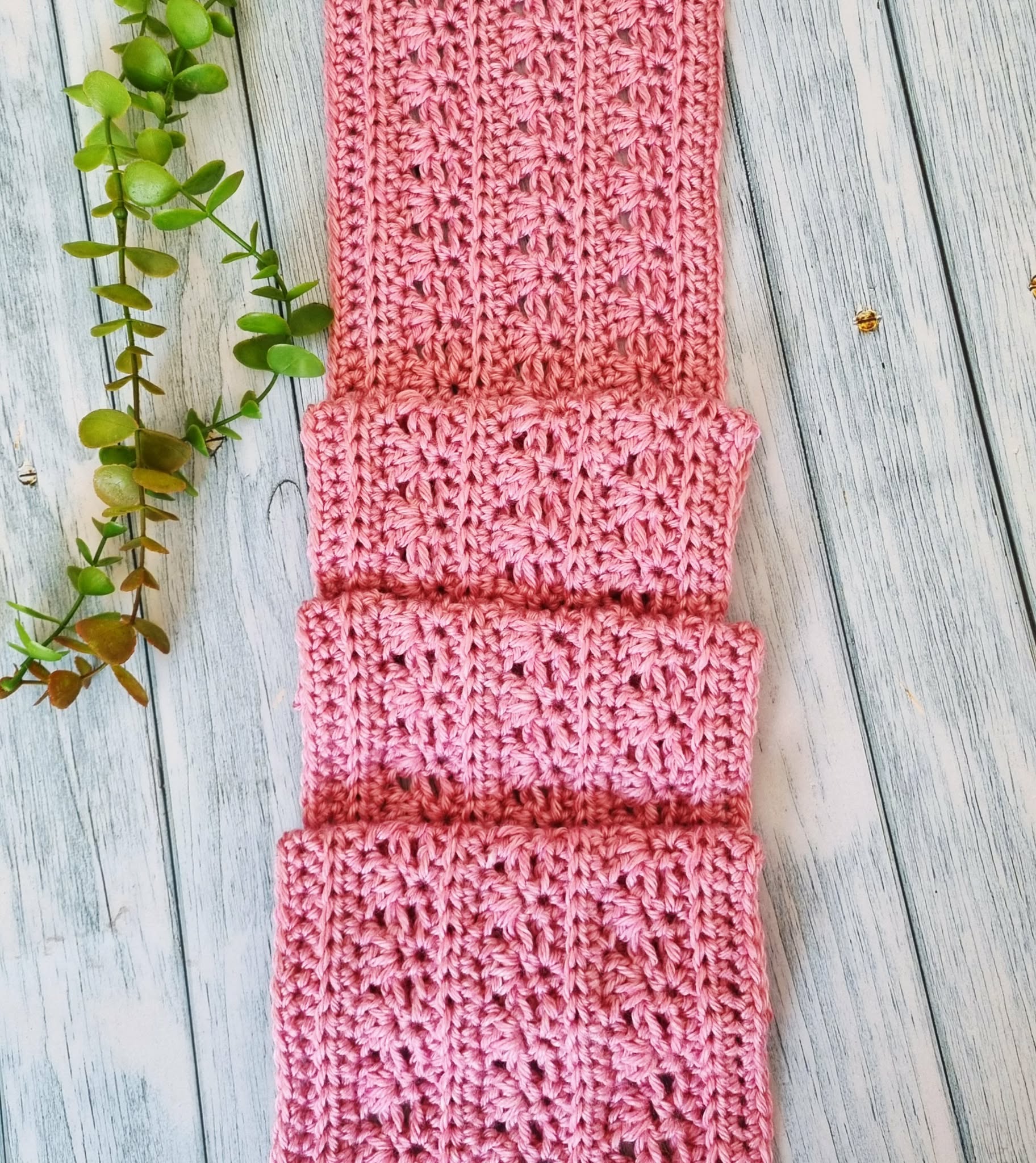 Crochet Blended Lines Scarf | Handmade Adult Scarf | Pink