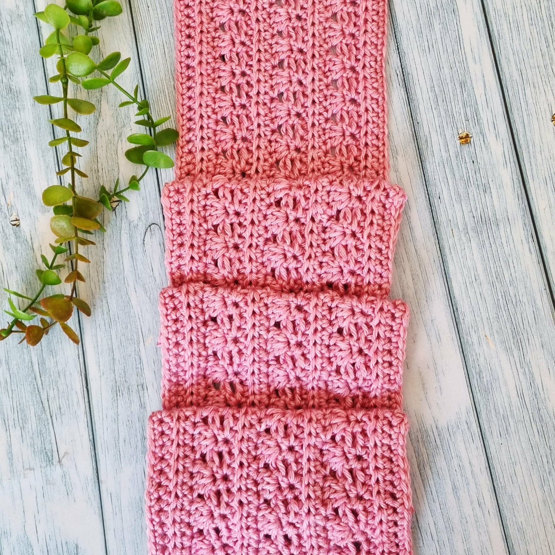 Crochet Blended Lines Scarf | Handmade Adult Scarf | Pink