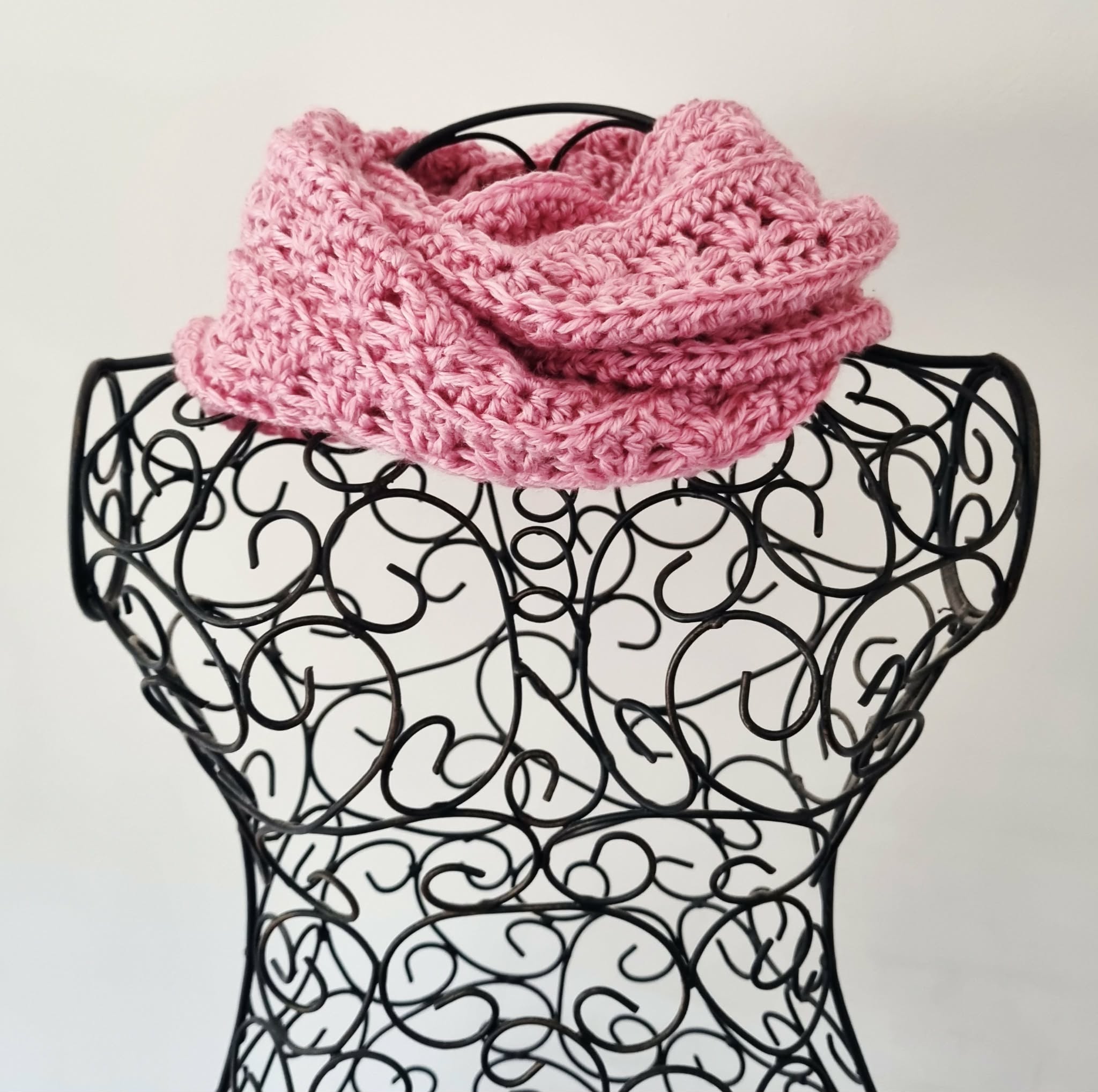 Crochet Blended Lines Scarf | Handmade Adult Scarf | Pink