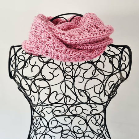 Crochet Blended Lines Scarf | Handmade Adult Scarf | Pink
