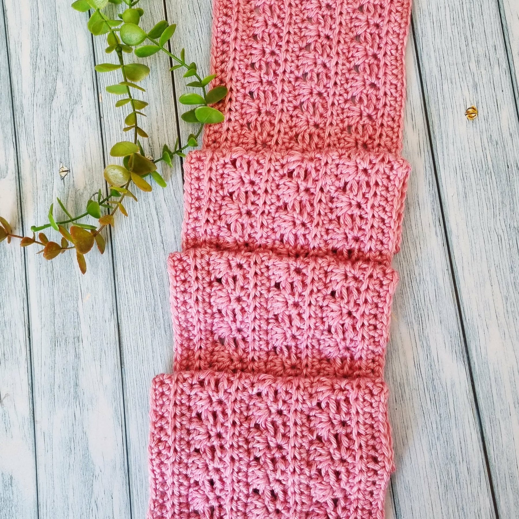 Crochet Blended Lines Scarf | Handmade Adult Scarf | Pink
