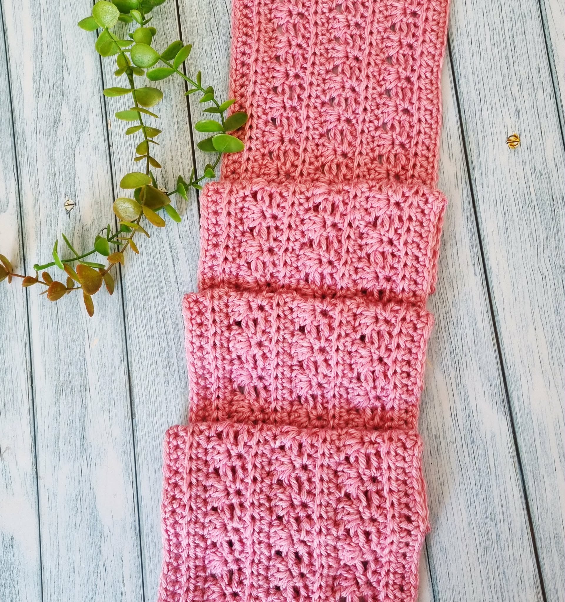 Crochet Blended Lines Scarf | Handmade Adult Scarf | Pink