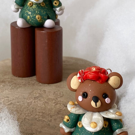 Christmas Bear Ornament – Handcrafted Holiday Keepsake