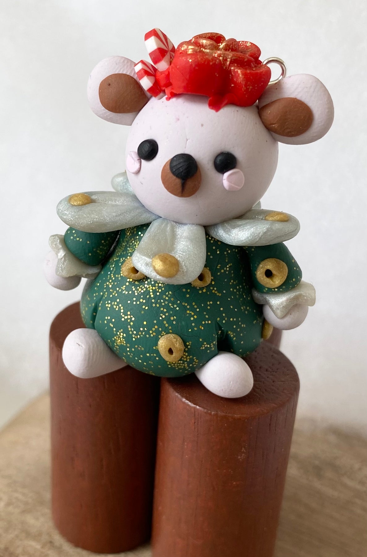 Christmas Bear Ornament – Handcrafted Holiday Keepsake