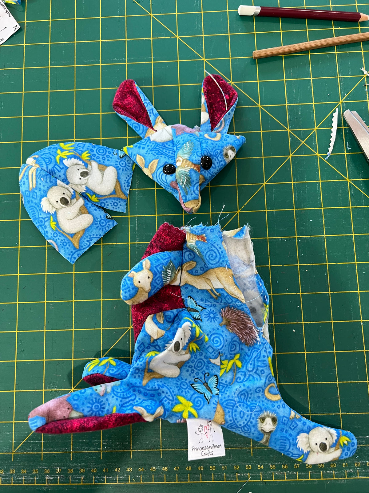 Handmade Fabric Kangaroo