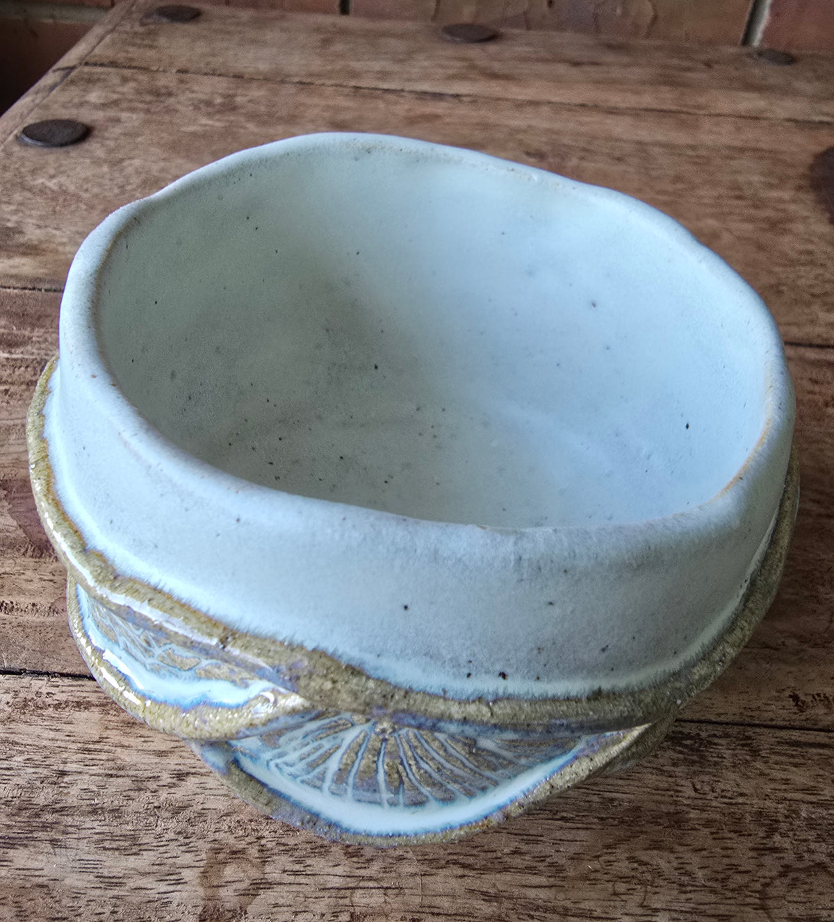 White carved bowl