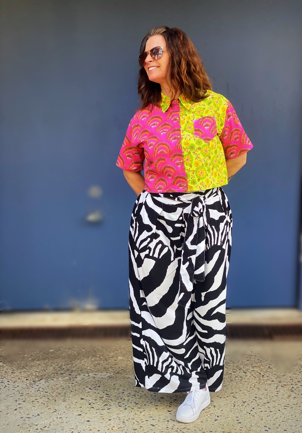 Size S or AU10  Boxy Crop Upcycled Dopamine Shirt