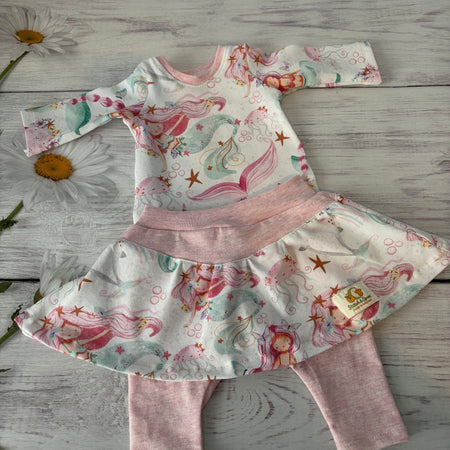 Littlest Mermaid Skort with Long Sleeve Tee