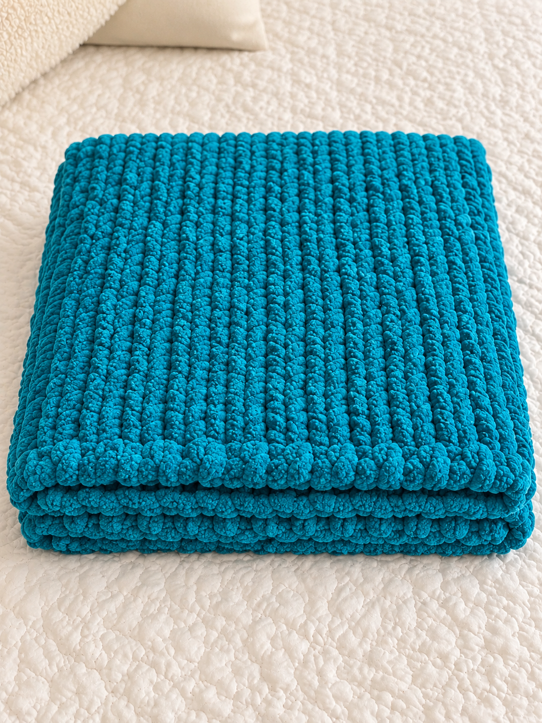 🩵 Handmade Blue Teddy Bear Blanket