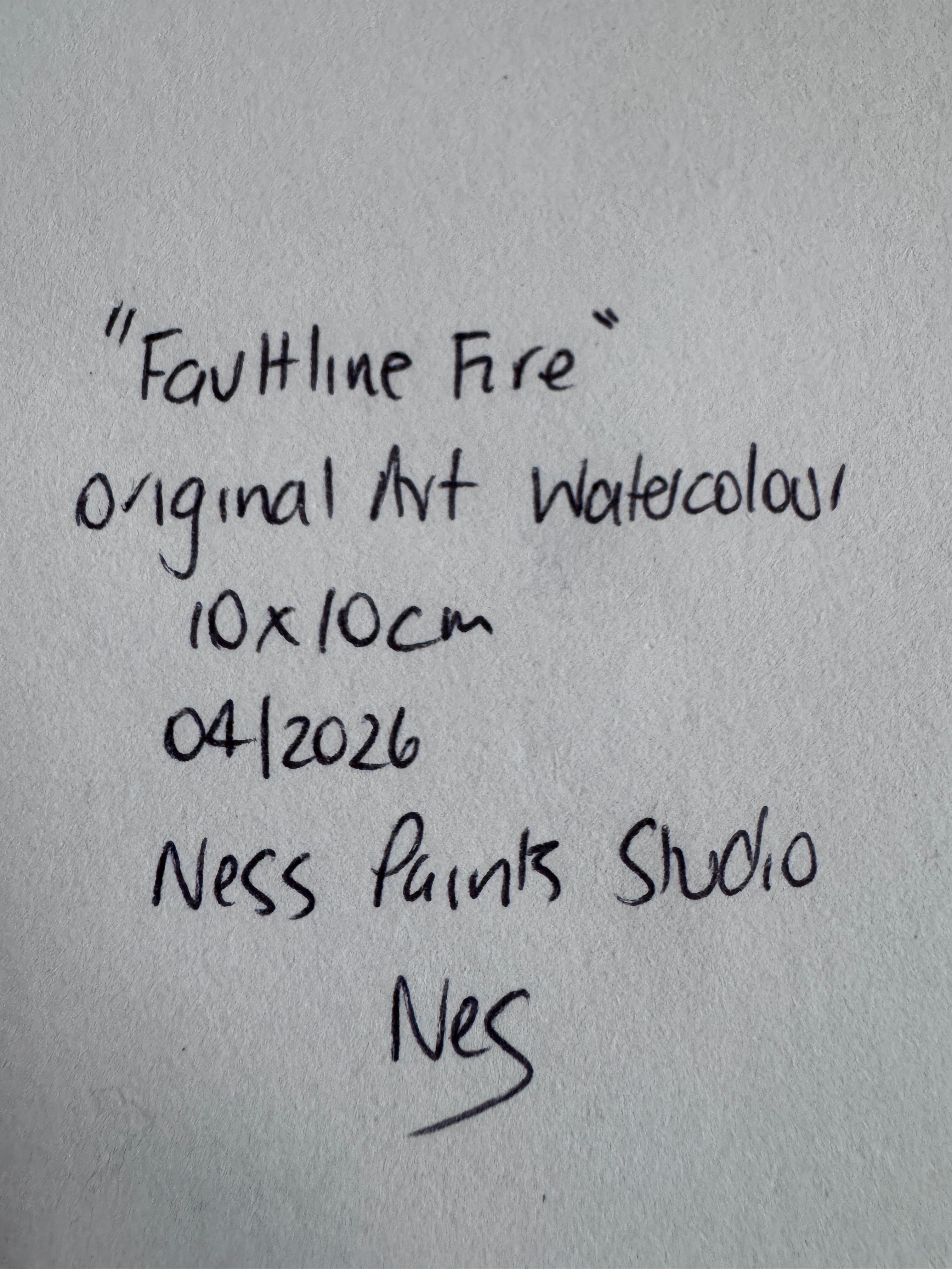 Faultline Fire – Original Abstract Watercolour Painting