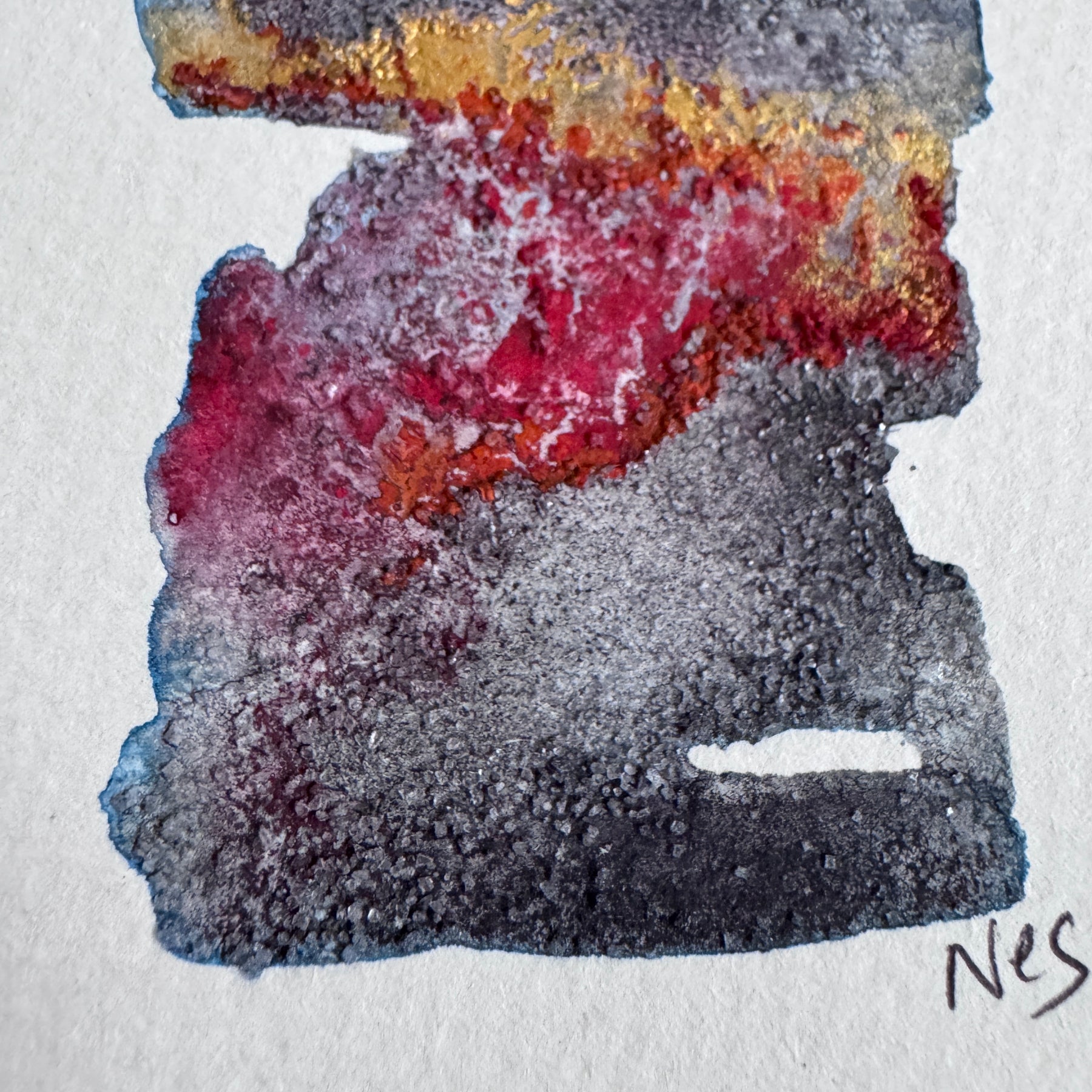 Faultline Fire – Original Abstract Watercolour Painting