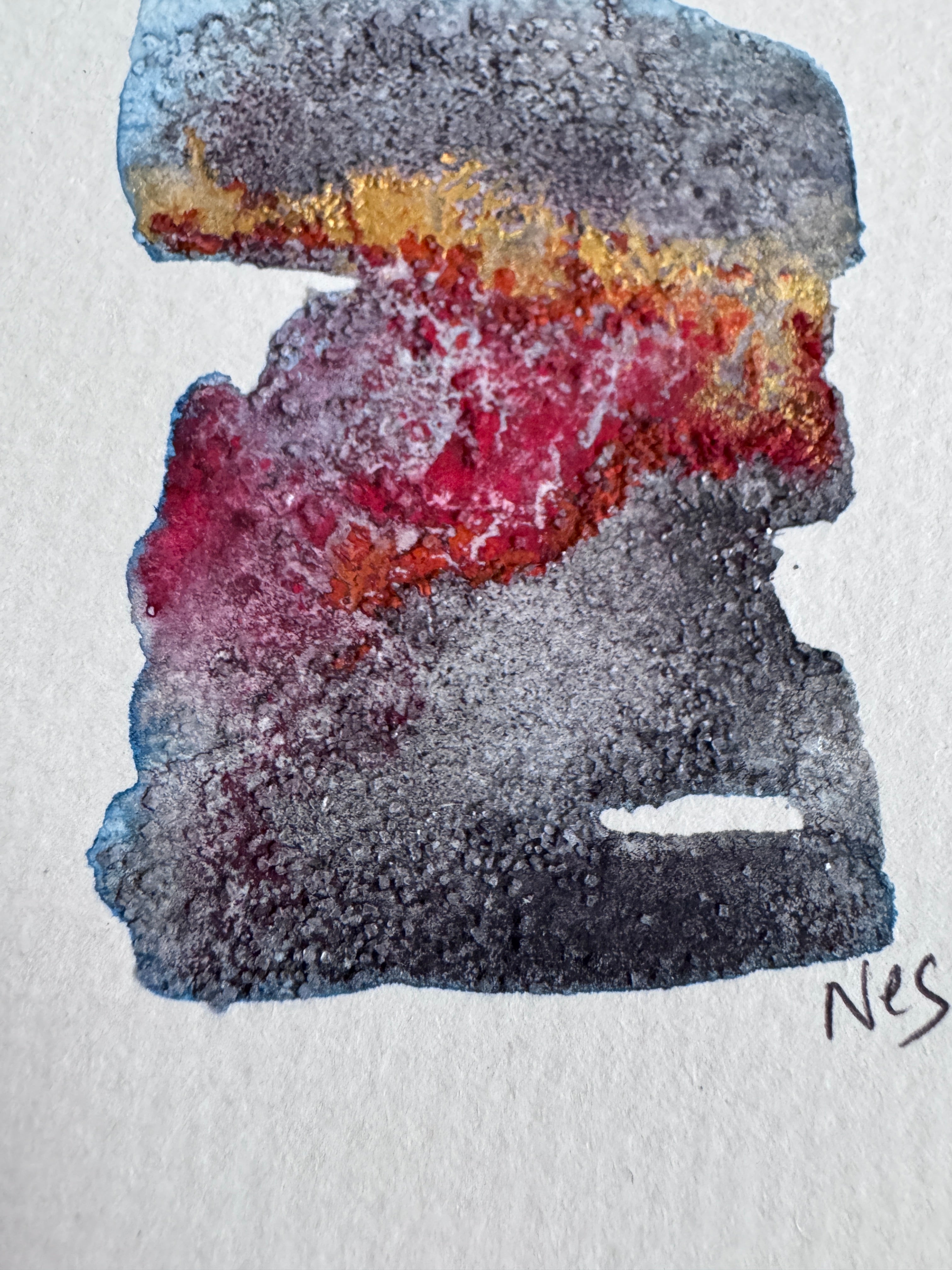 Faultline Fire – Original Abstract Watercolour Painting