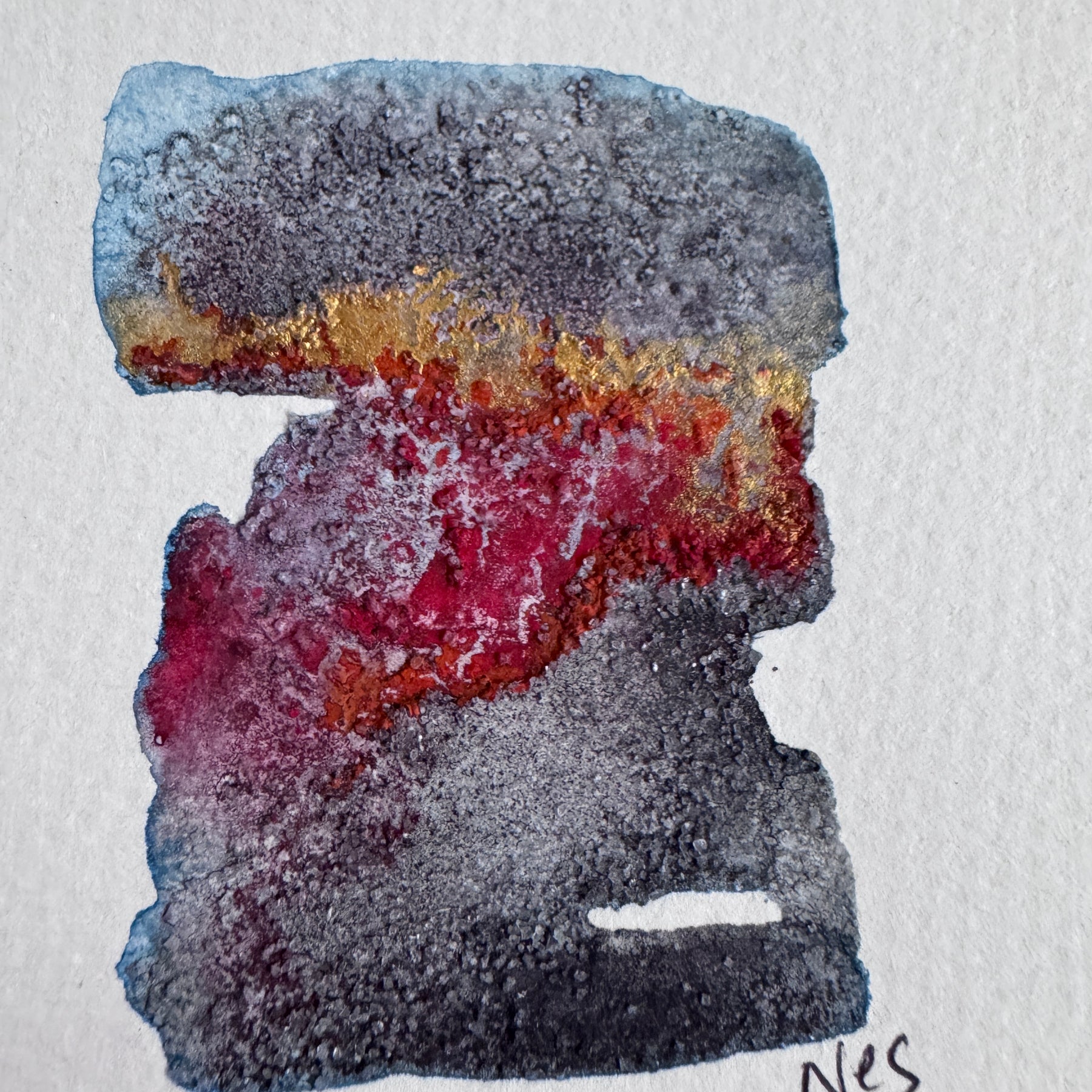 Faultline Fire – Original Abstract Watercolour Painting