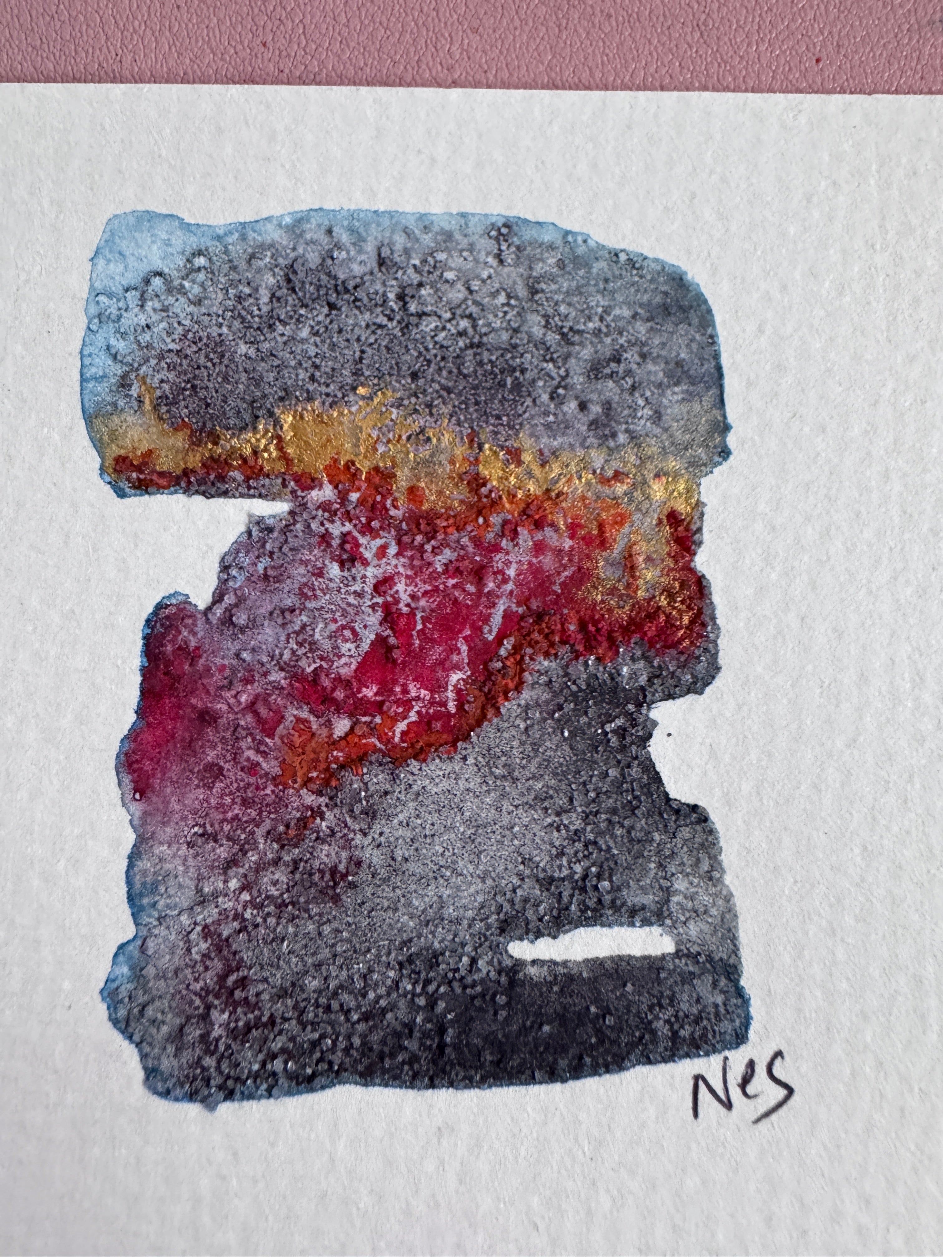 Faultline Fire – Original Abstract Watercolour Painting