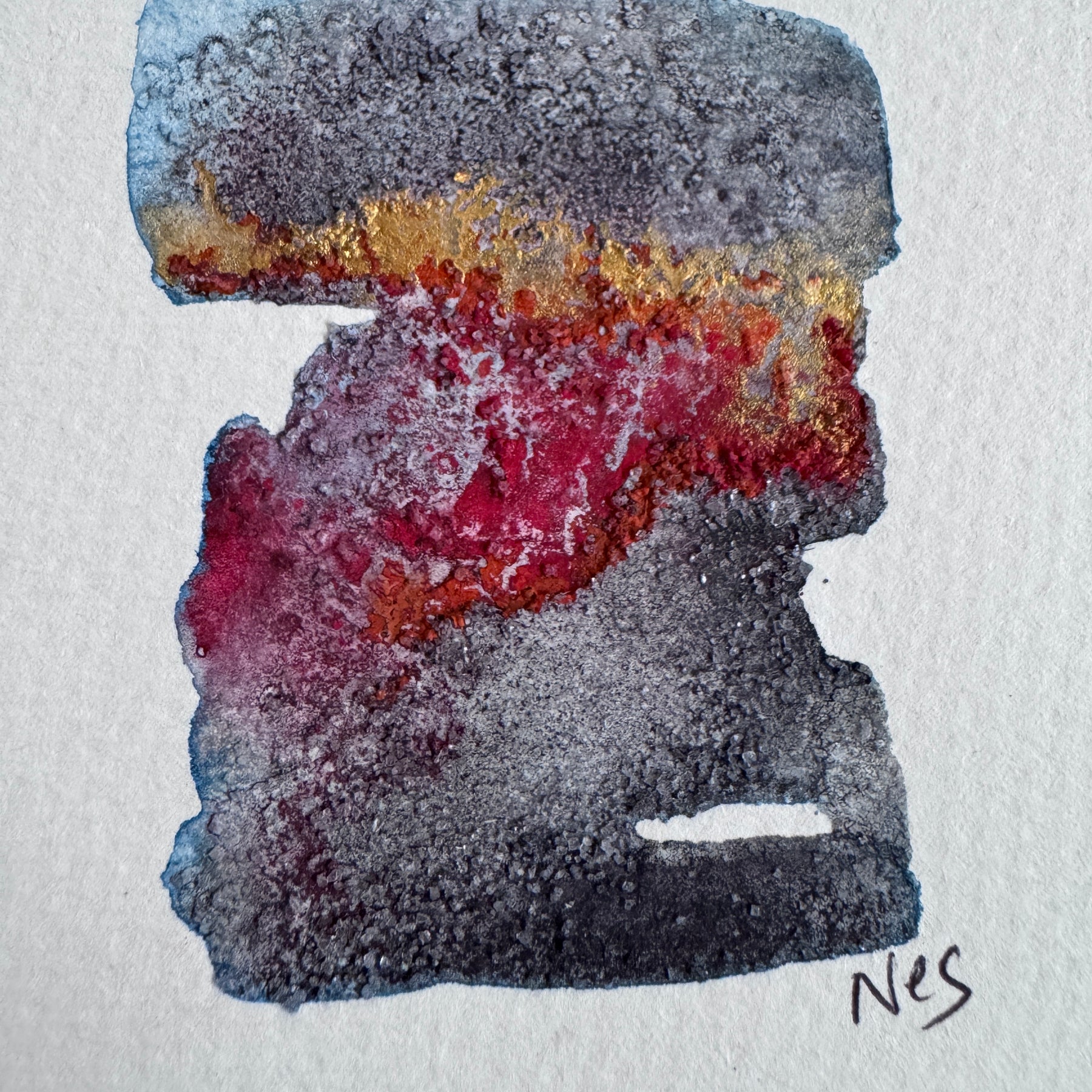 Faultline Fire – Original Abstract Watercolour Painting