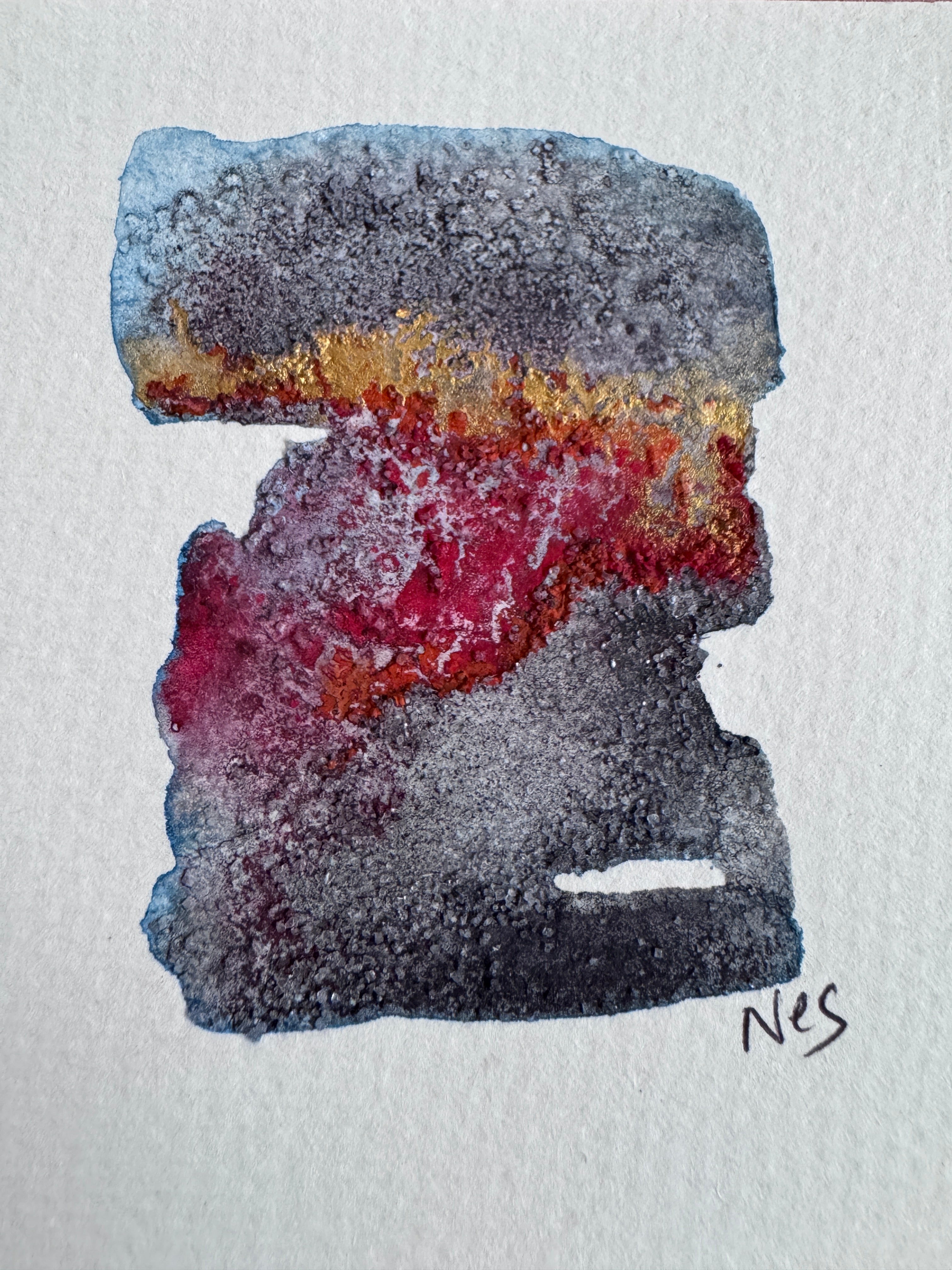 Faultline Fire – Original Abstract Watercolour Painting