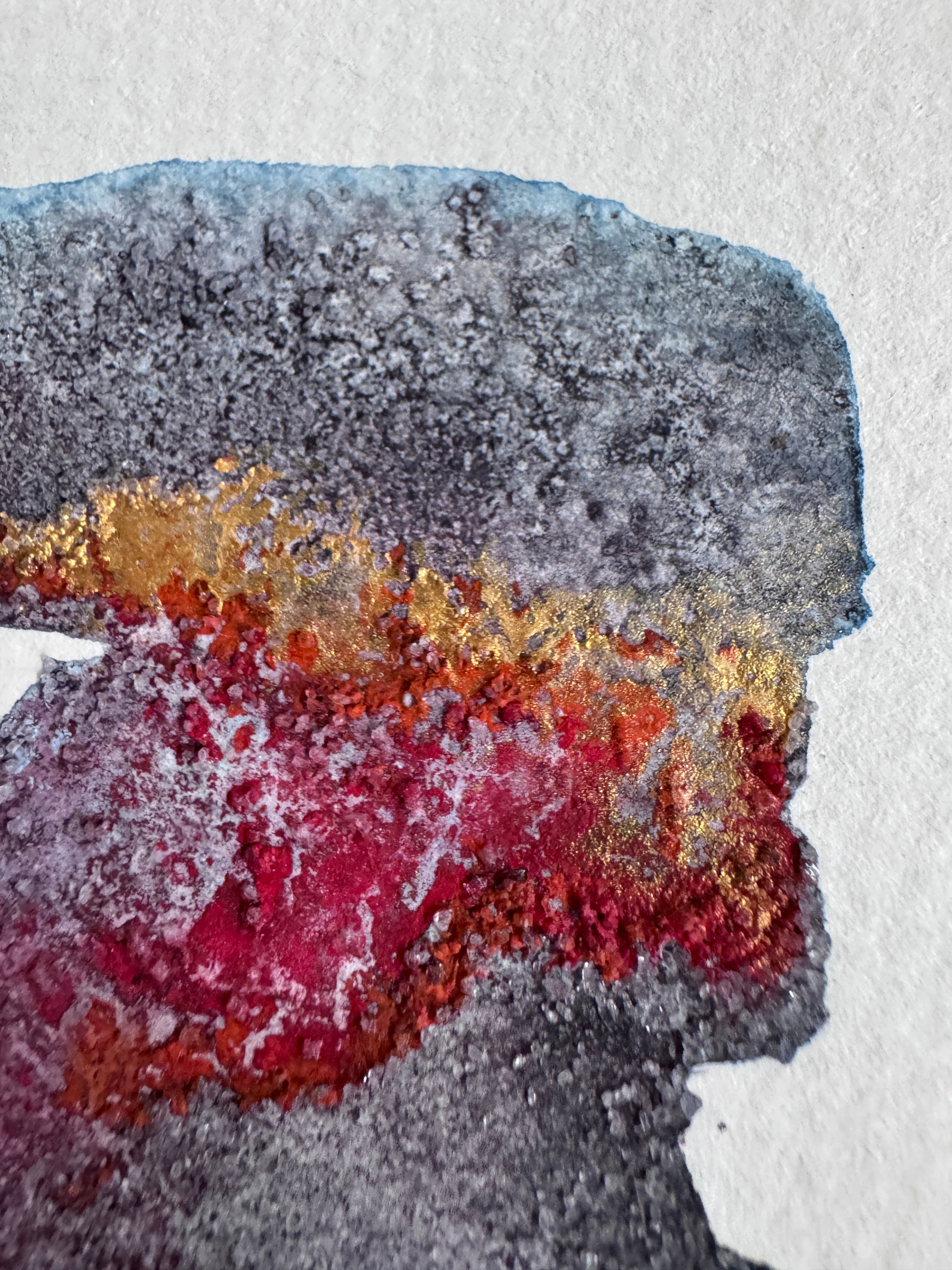 Faultline Fire – Original Abstract Watercolour Painting