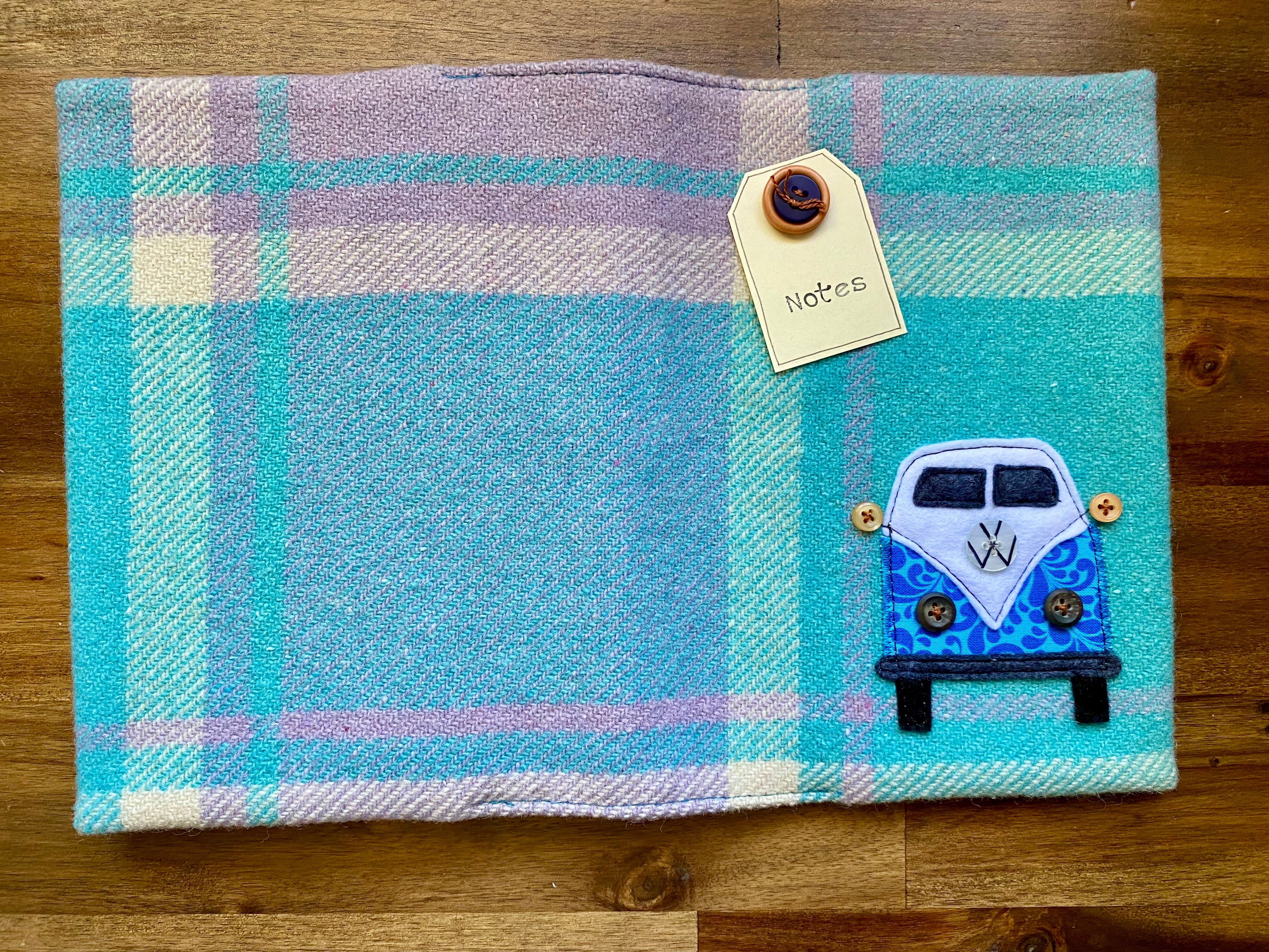 A5 Upcycled Notebook Kombi - Blue purple
