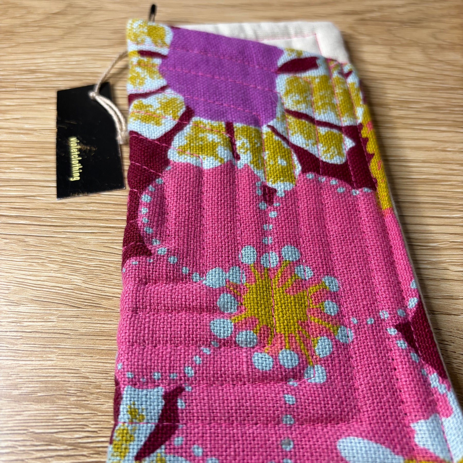 gorgeous burgandy floral vintage cotton sunglass pouch - violetclothing - free postage