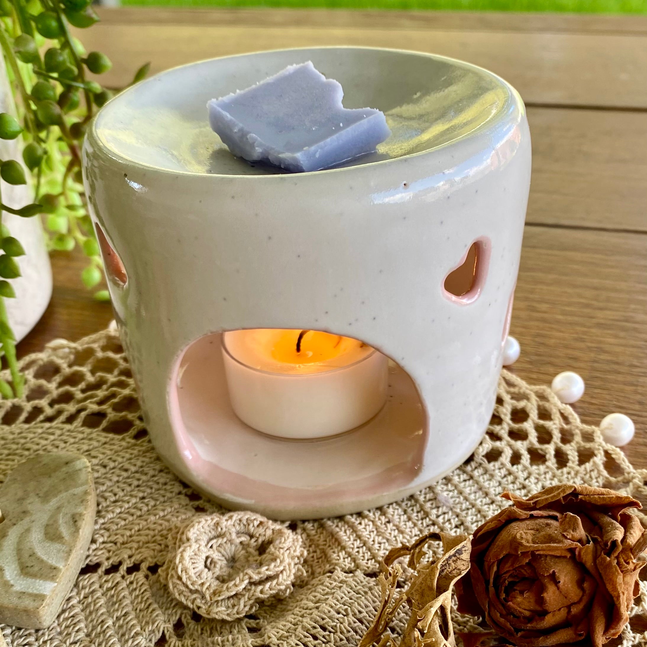 Whimsical Tea Light Burner /Handmade Pottery