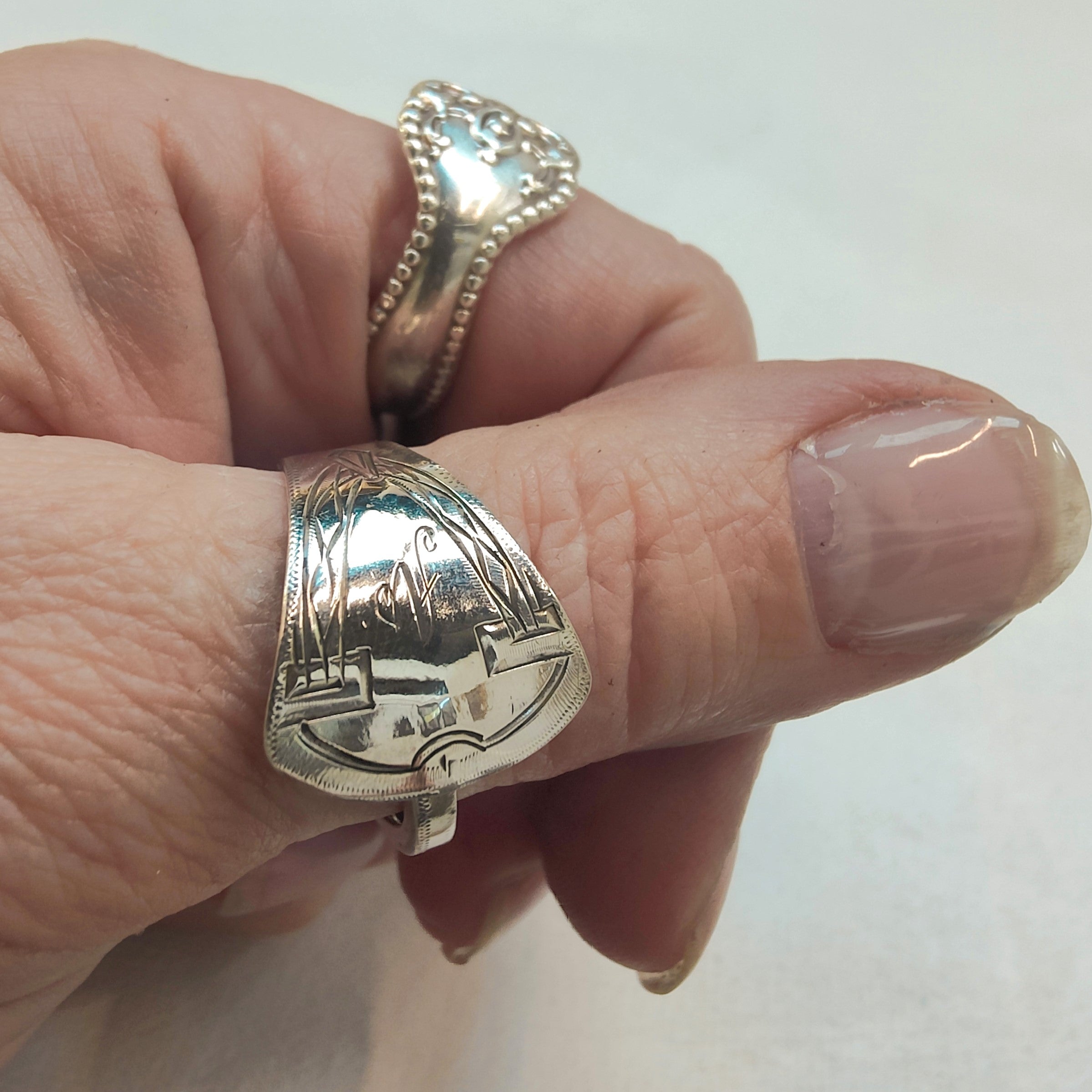 1919 Scandinavian Art Deco Spoon Ring – Vintage Silver