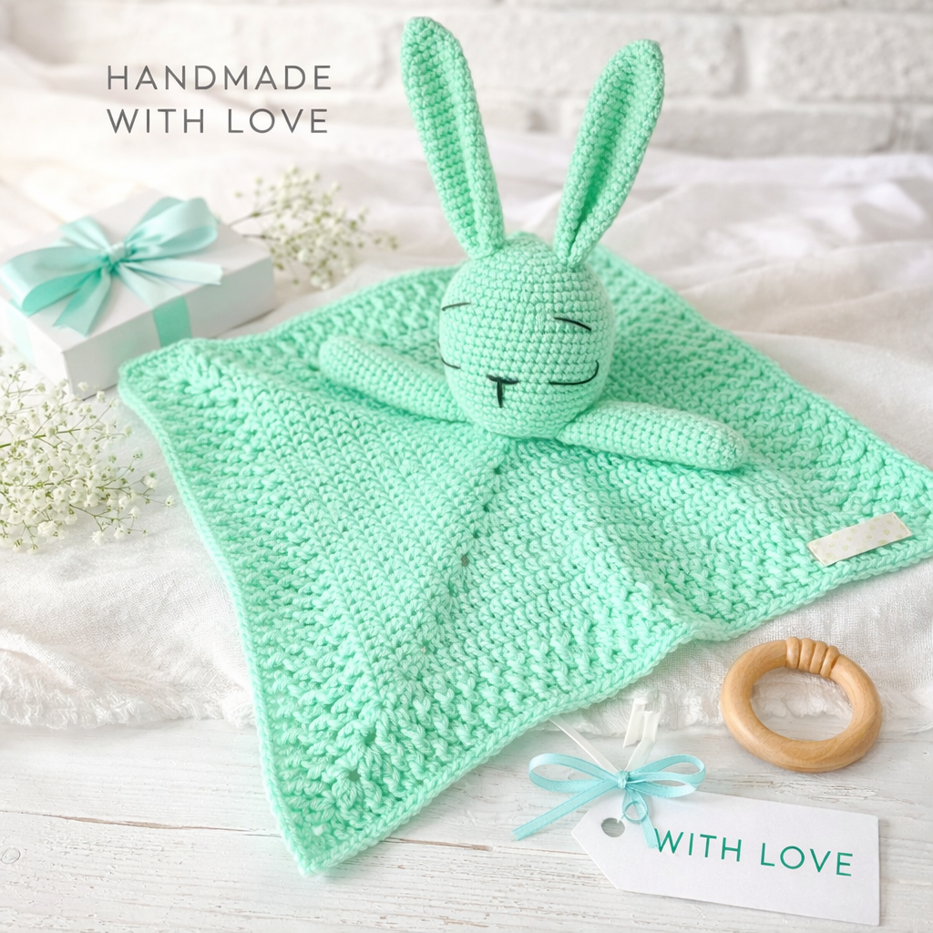 Handmade | Crochet | Bunny | Security Blanket | Comforter
