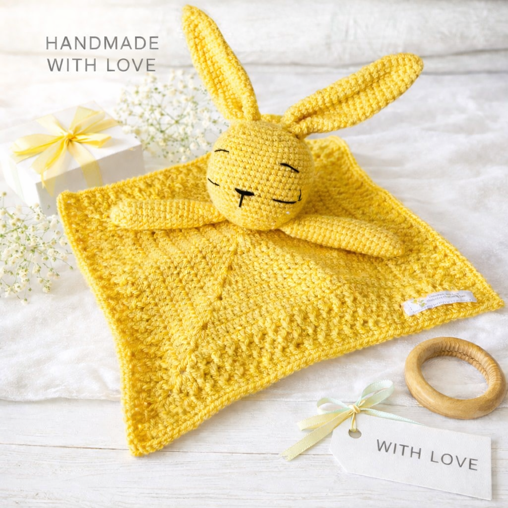 Handmade | Crochet | Bunny | Security Blanket | Comforter