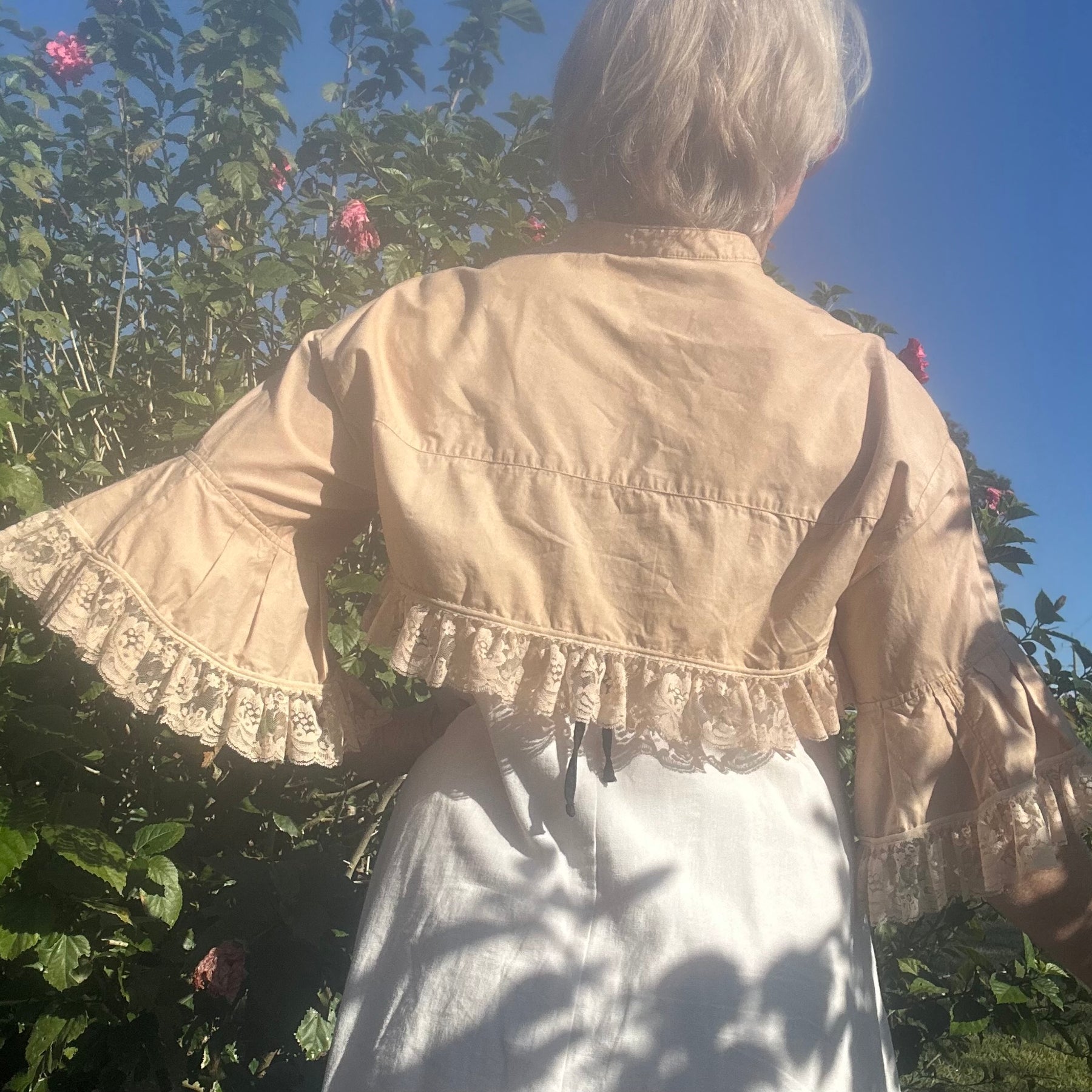 Upcycled Tea Stained Bolero Lace Trim