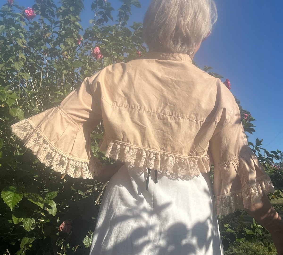 Upcycled Tea Stained Bolero Lace Trim