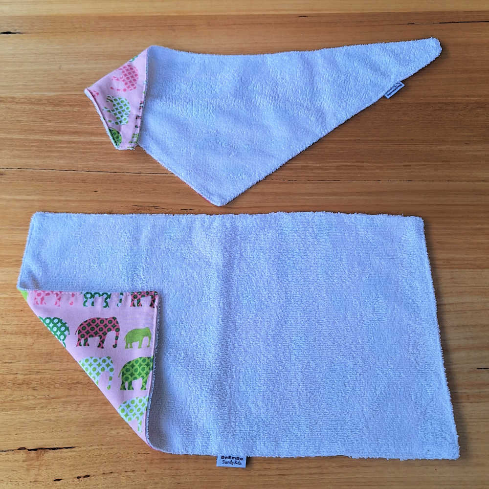 Handmade Bib with Sleeves, Dribble Bib, Burp Cloth