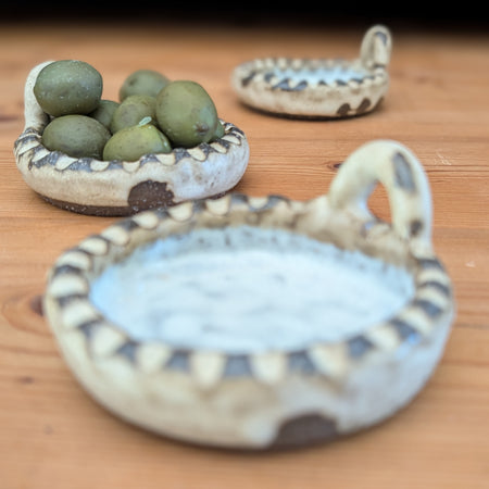 Set of 3 Small Handmade Ceramic Dishes - Earthy Wabi-Sabi Stoneware