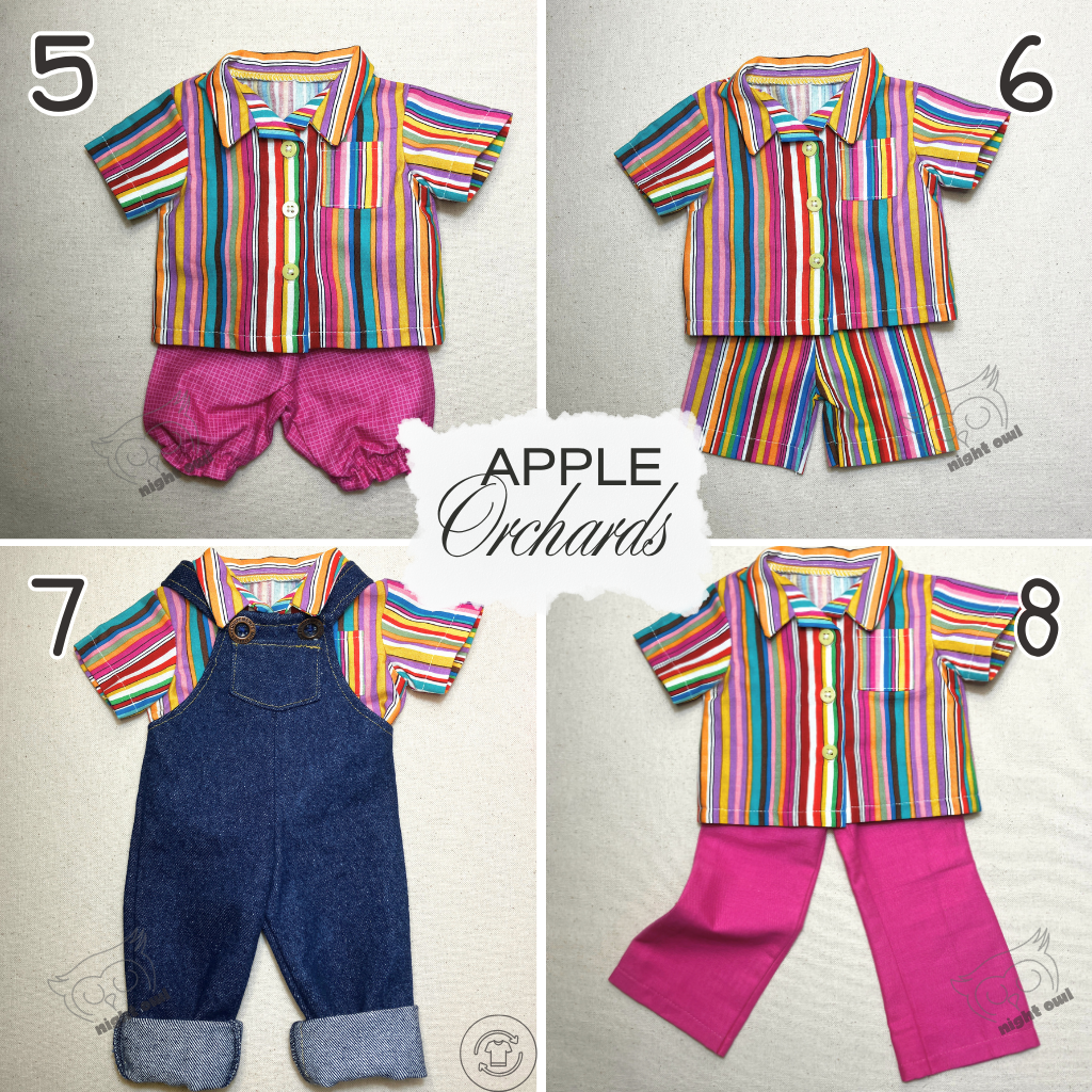 Six Piece Set| 53cm Doll Wardrobe Collection| Apple Orchards