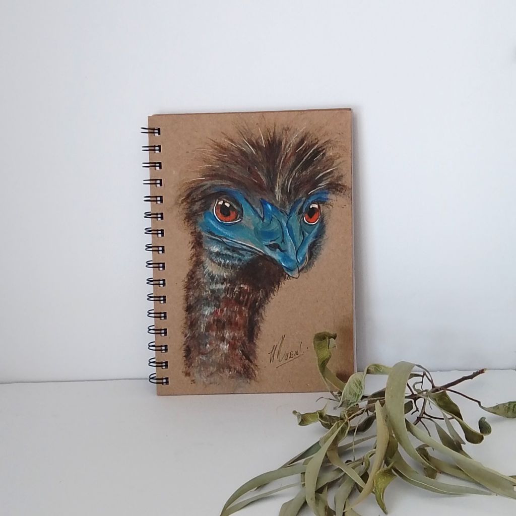 Emu Handpainted Quirky A5 lined notebook/journal