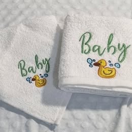 Embroidered Hand Towel & Face Washer set | E023
