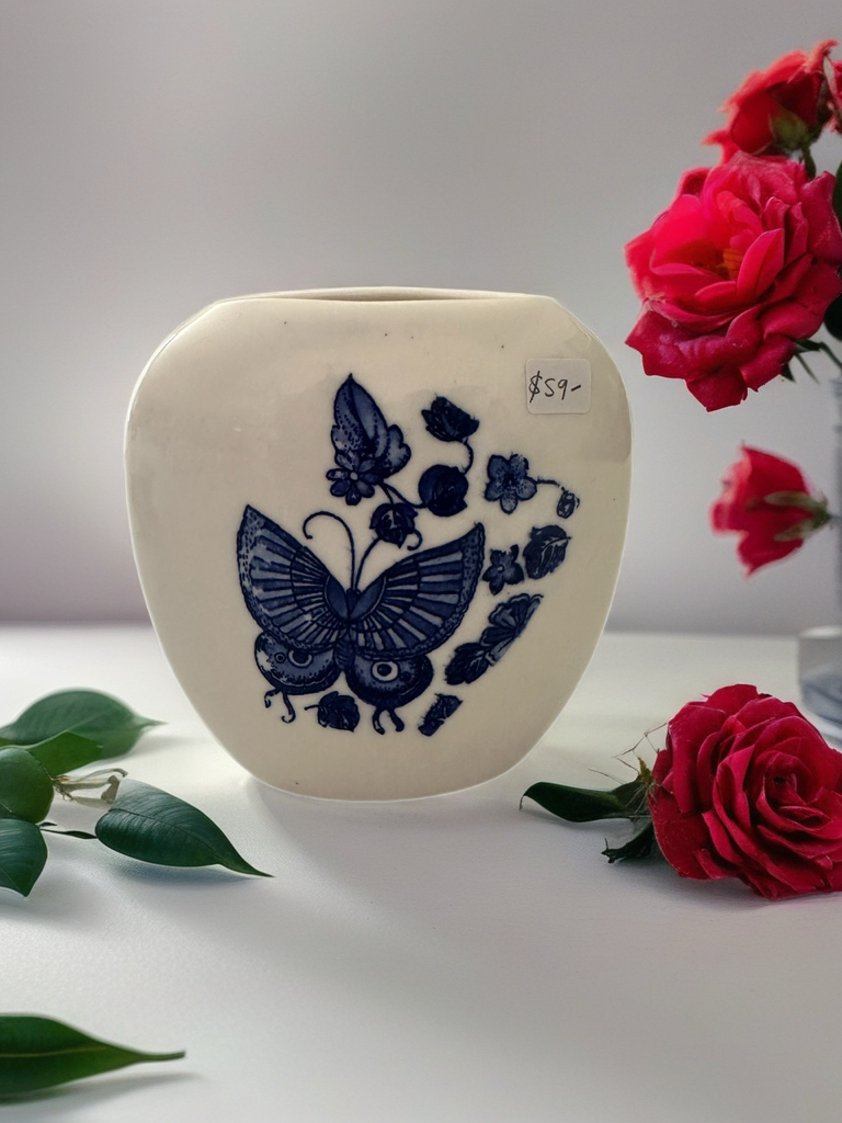 Pillow Vase, Porcelain Handcrafted.