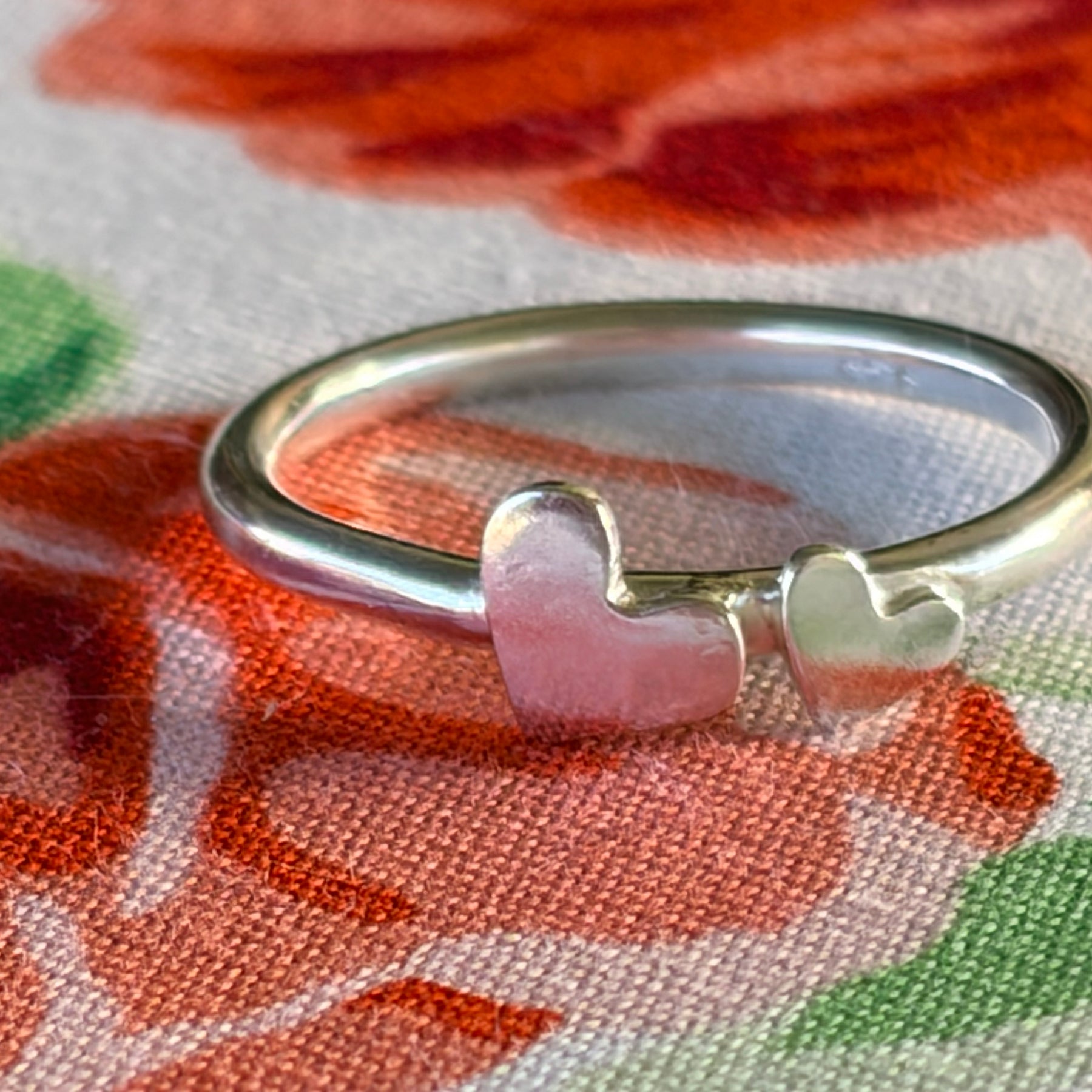 Two Hearts Ring Sterling Silver