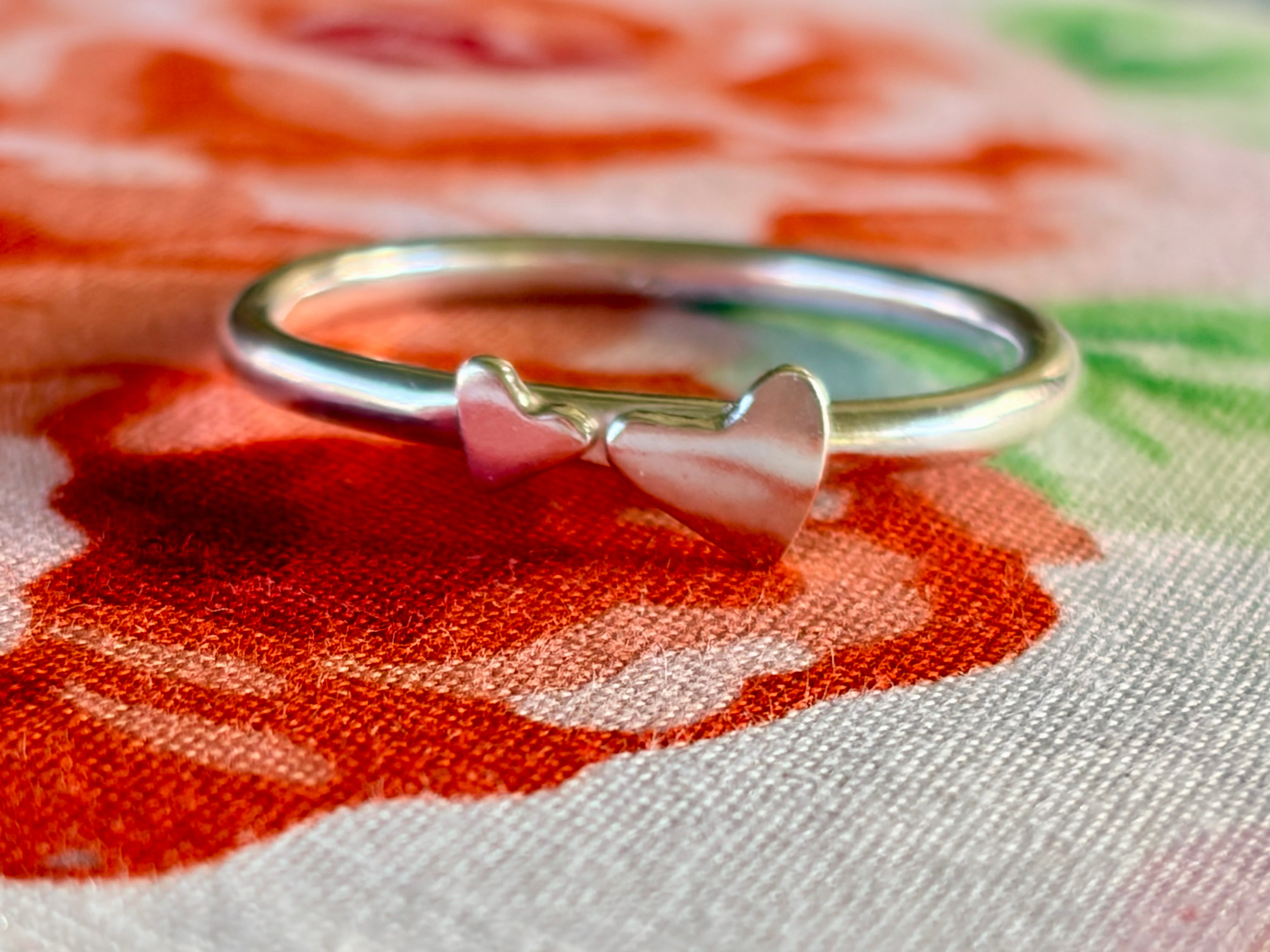 Two Hearts Ring Sterling Silver