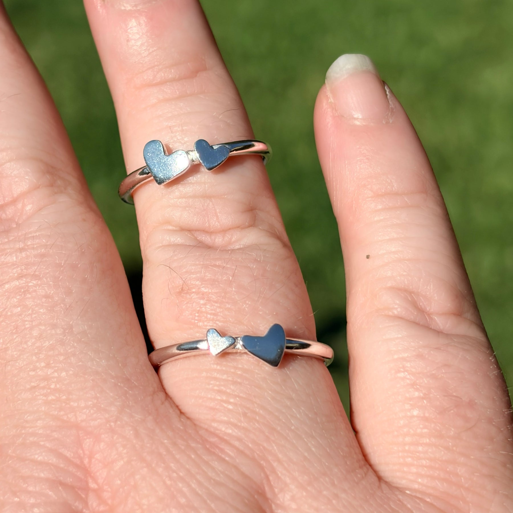 Two Hearts Ring Sterling Silver