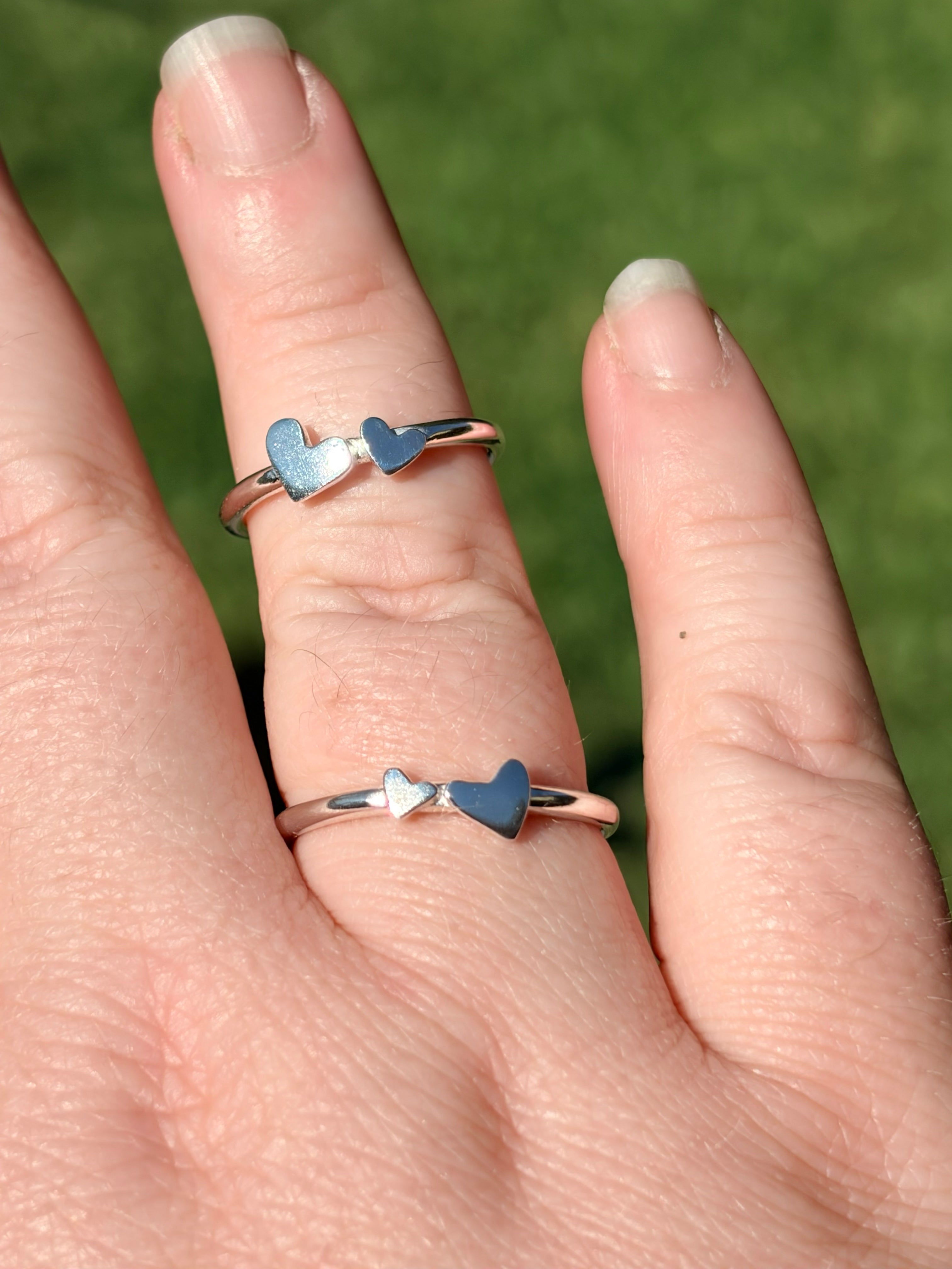 Two Hearts Ring Sterling Silver