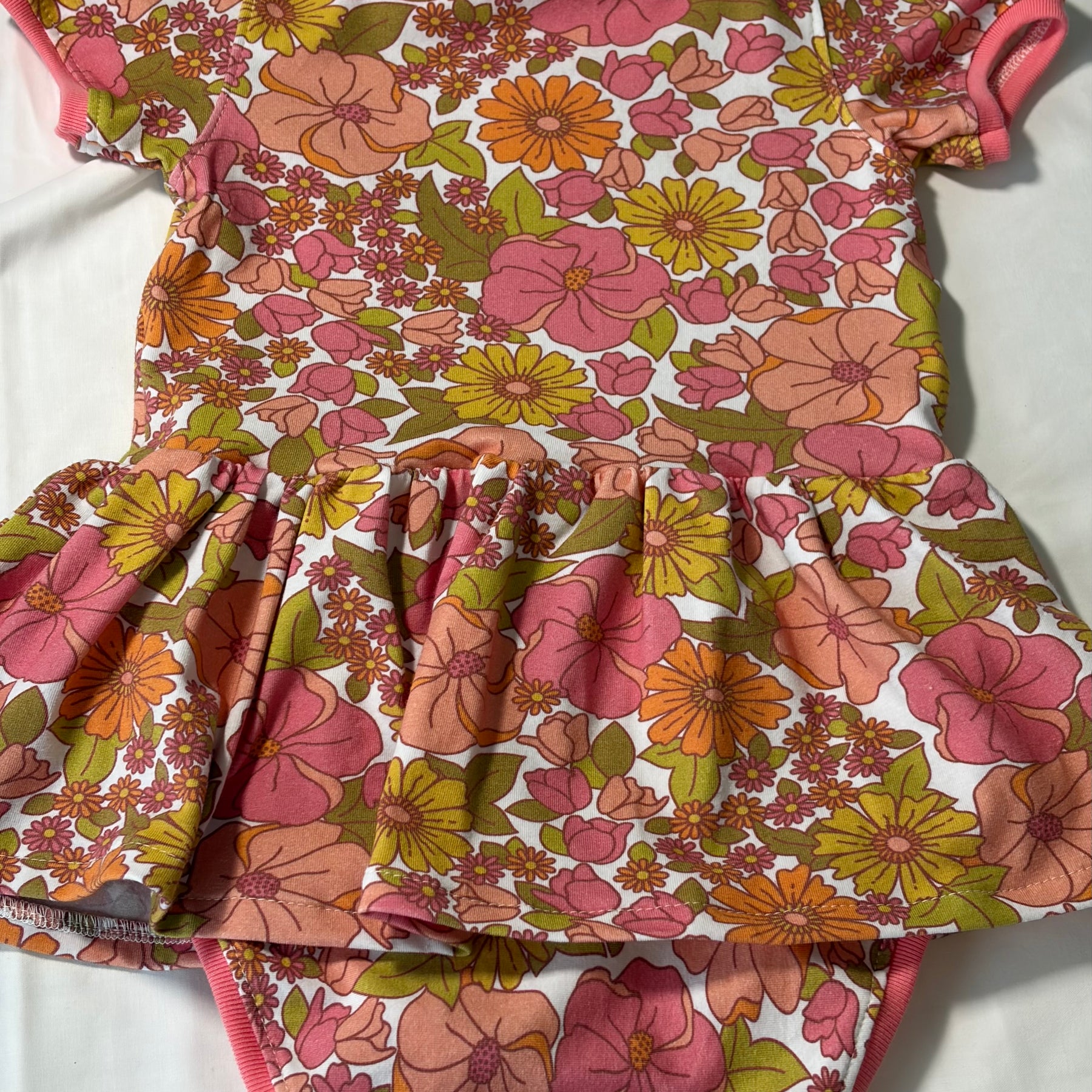 EOFY SALE VINTAGE FLORAL BODYSUIT DRESS 2-3 Yrs