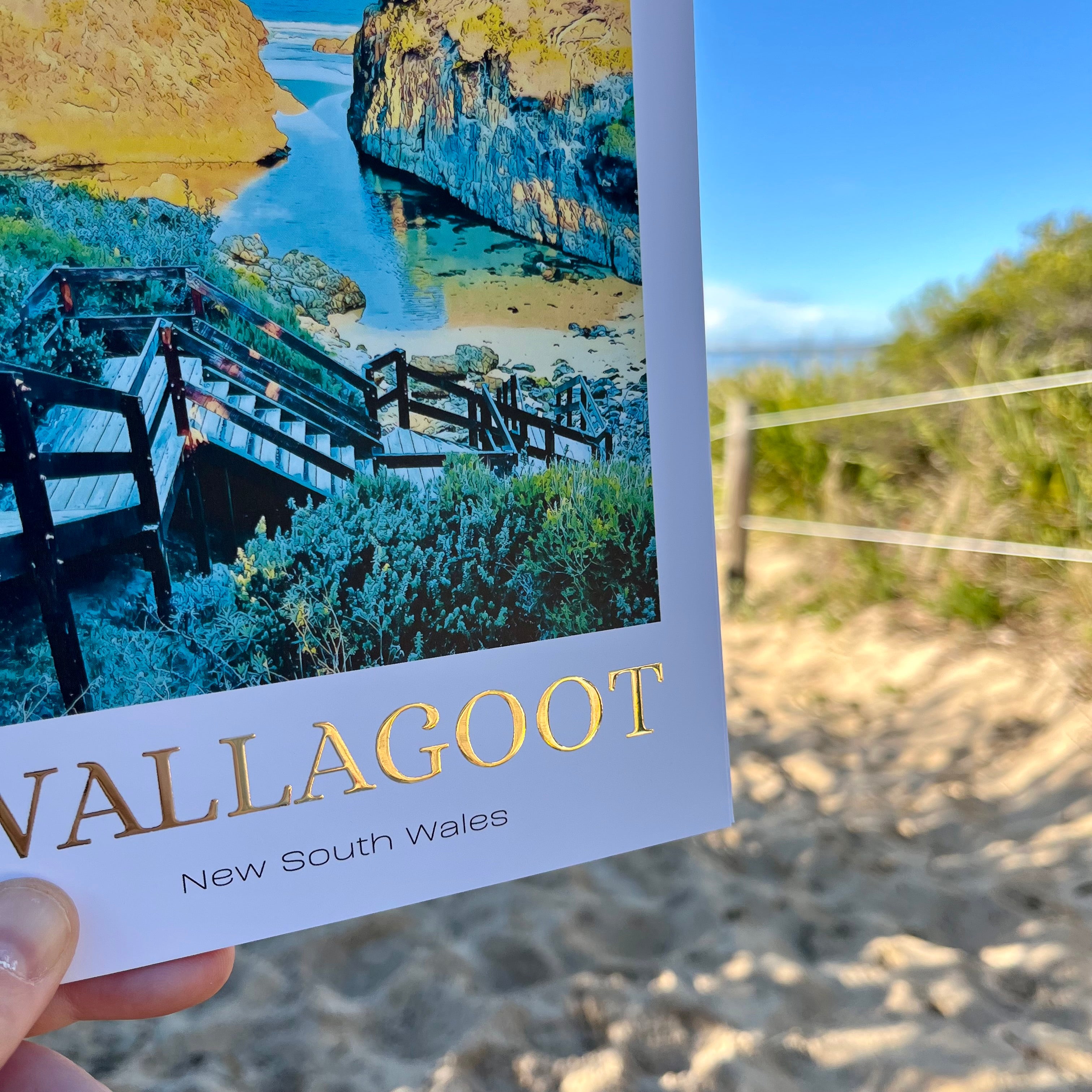 Sapphire Coast Gold Foil Location Prints